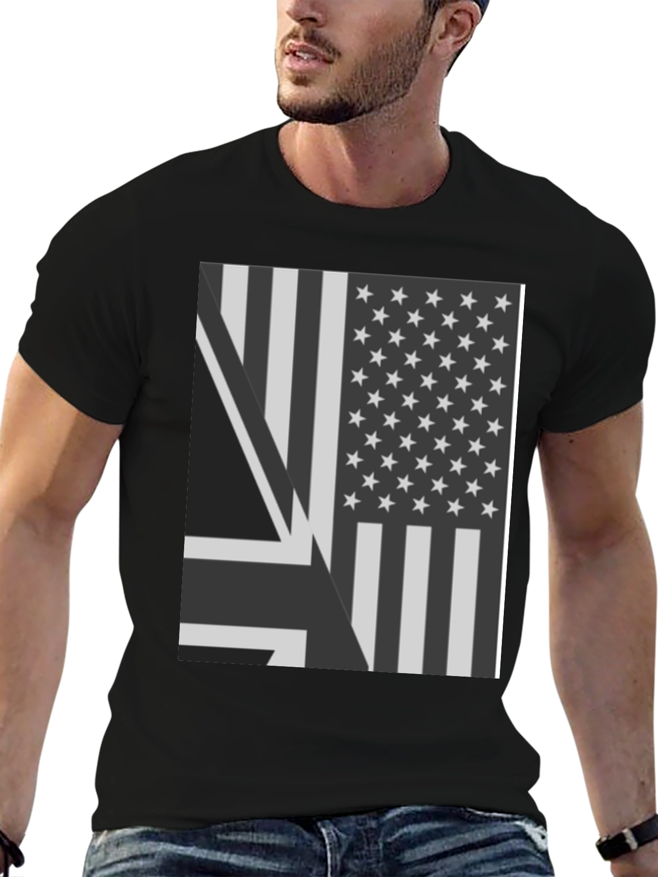 USA UK Flag Graphic T-Shirt