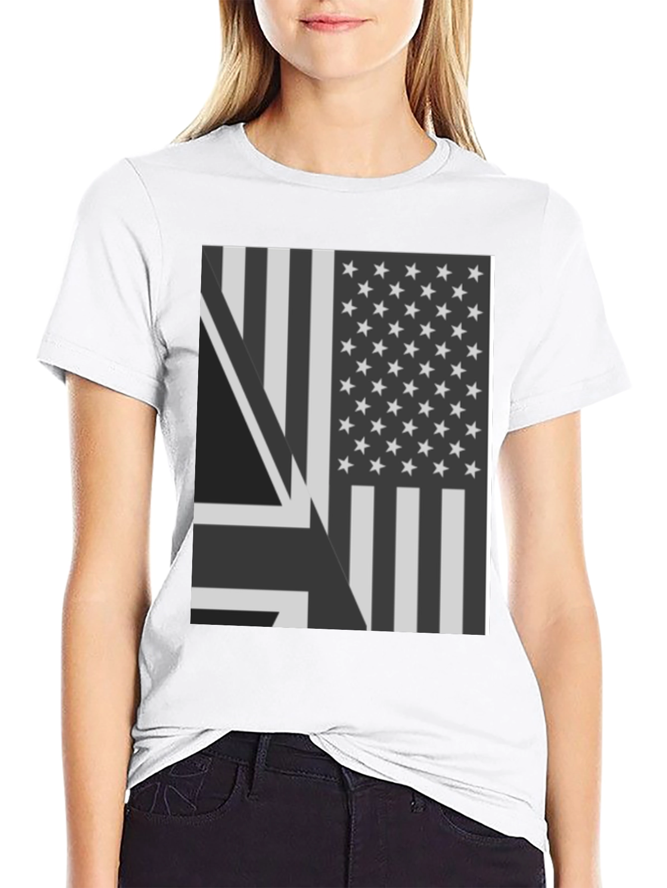 USA UK Flag Graphic T-Shirt