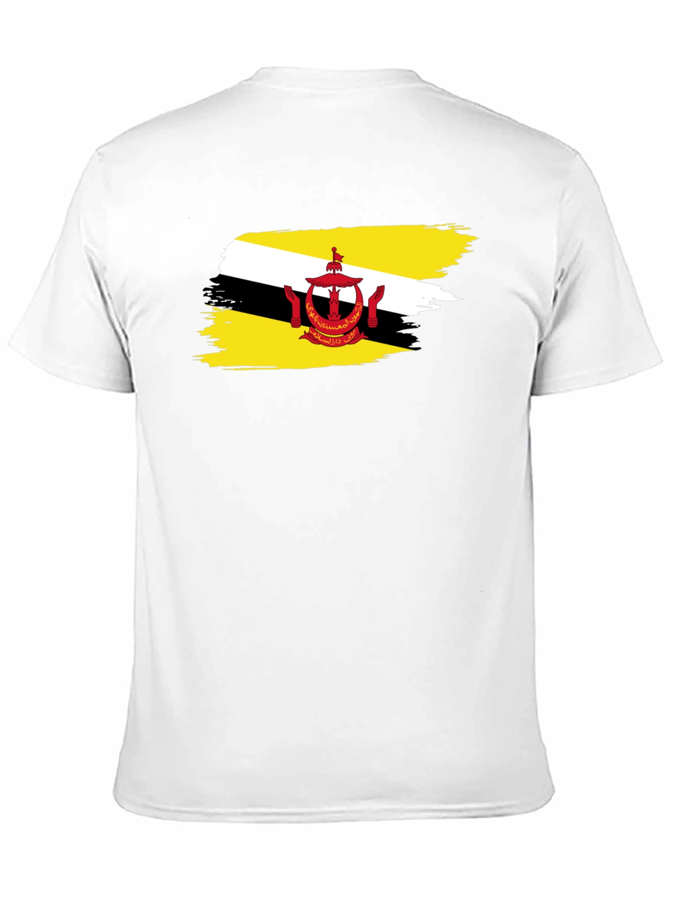 Brunei Flag Brush Stroke Graphic Tee - Black