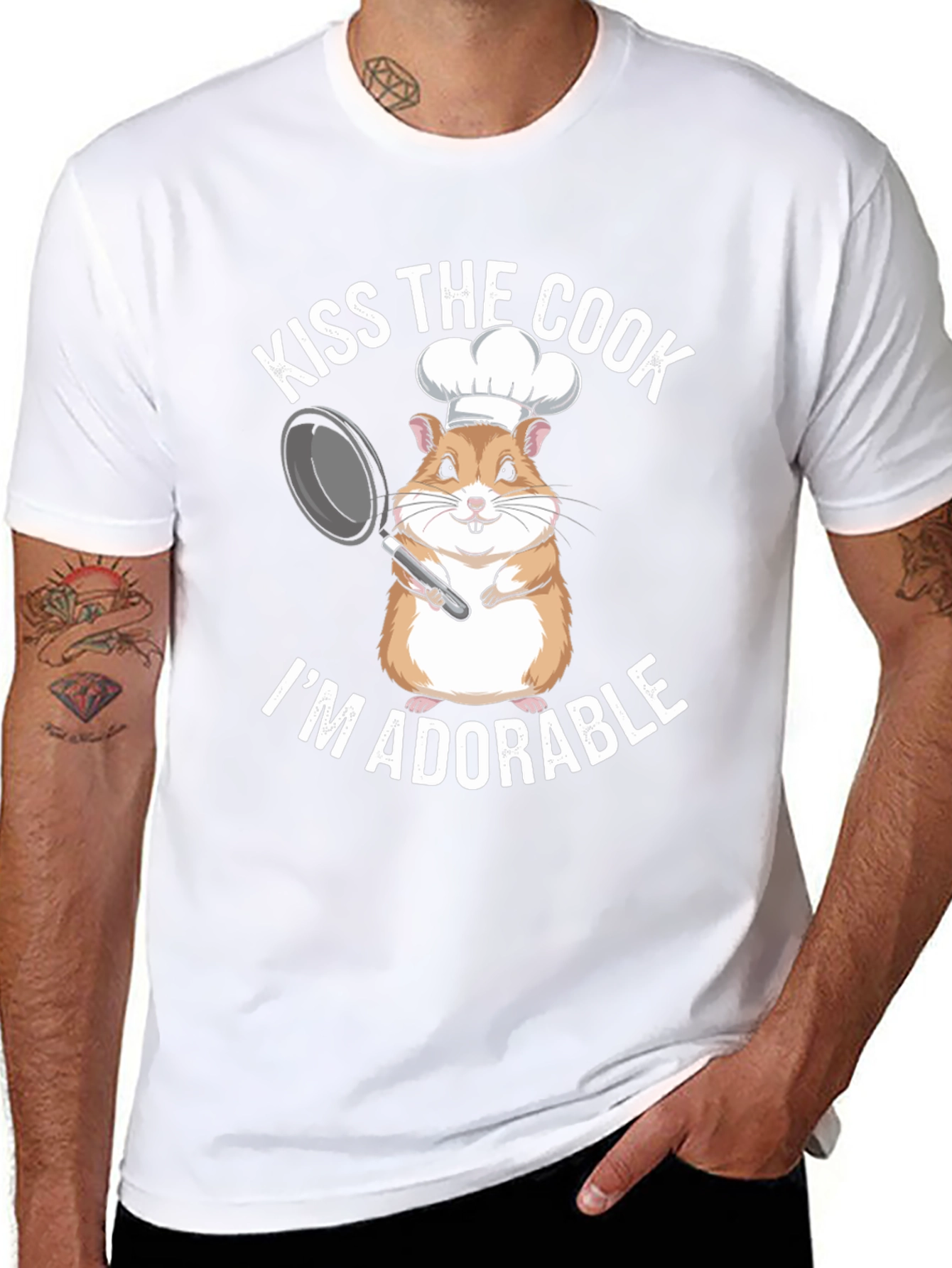 Kiss the Cook T-Shirt - Adorable Hamster Chef