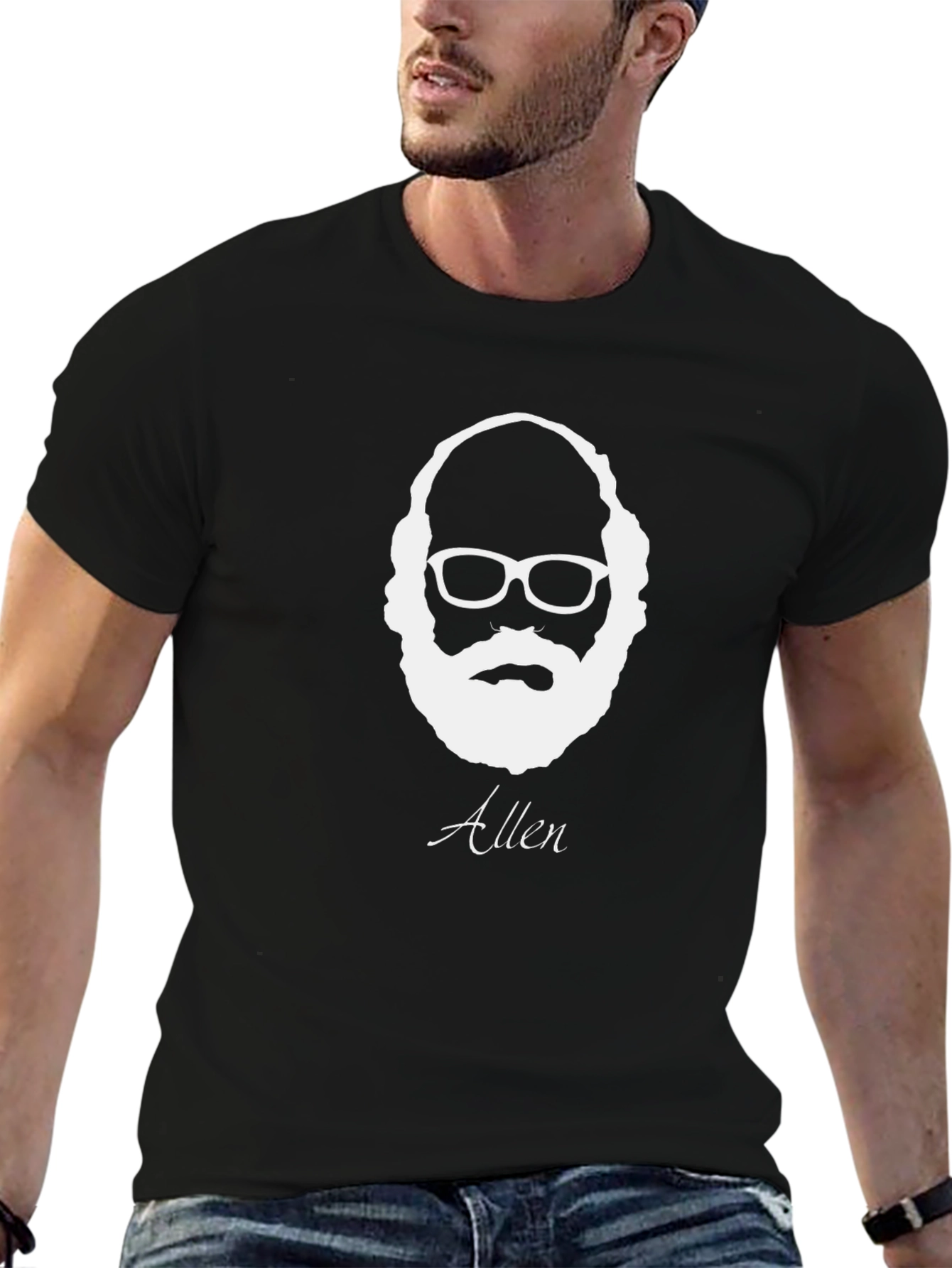 Allen Portrait Graphic T-Shirt - Black