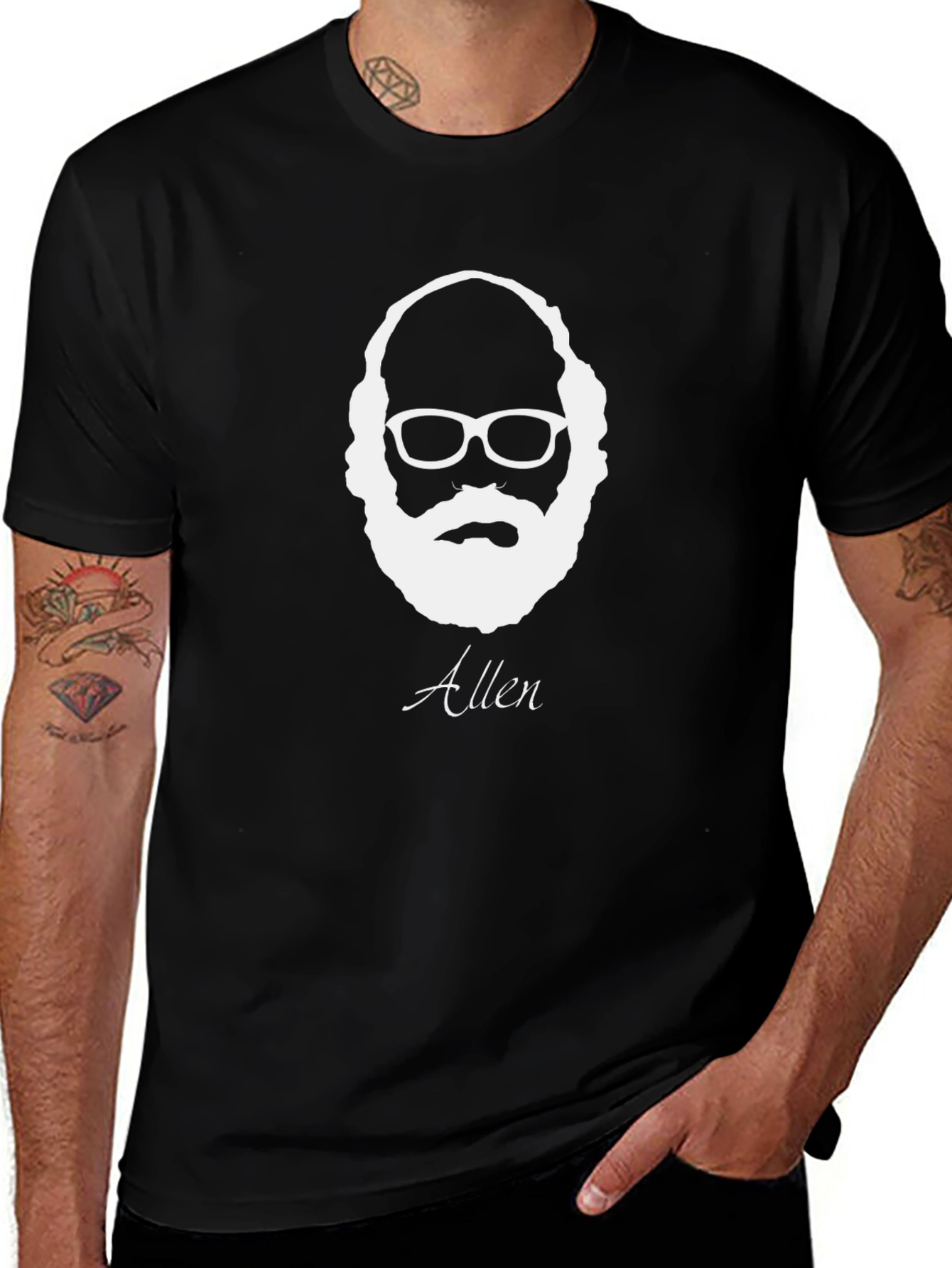 Allen Portrait Graphic T-Shirt - Black