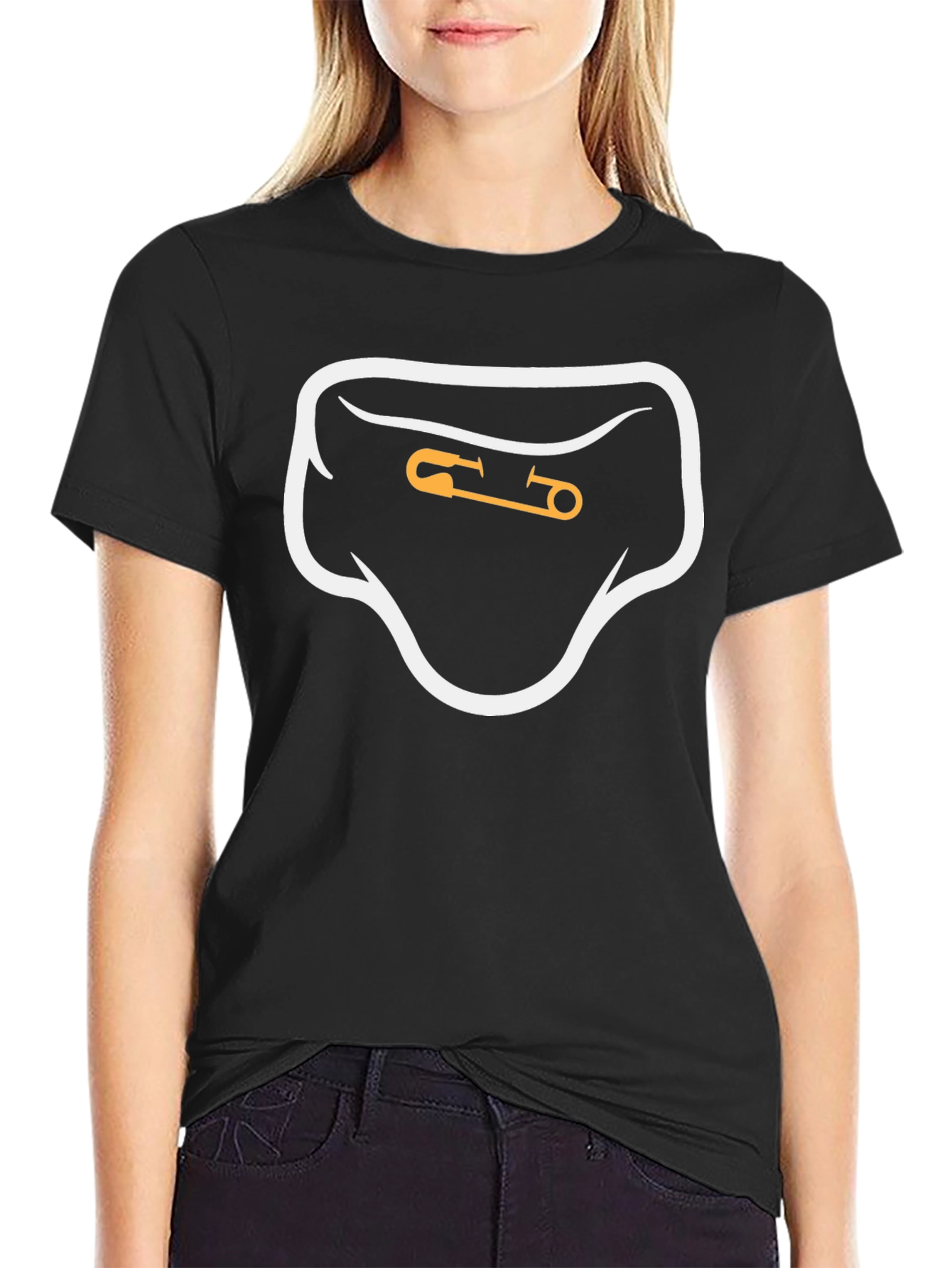 Diaper Pin Graphic Tee - Black