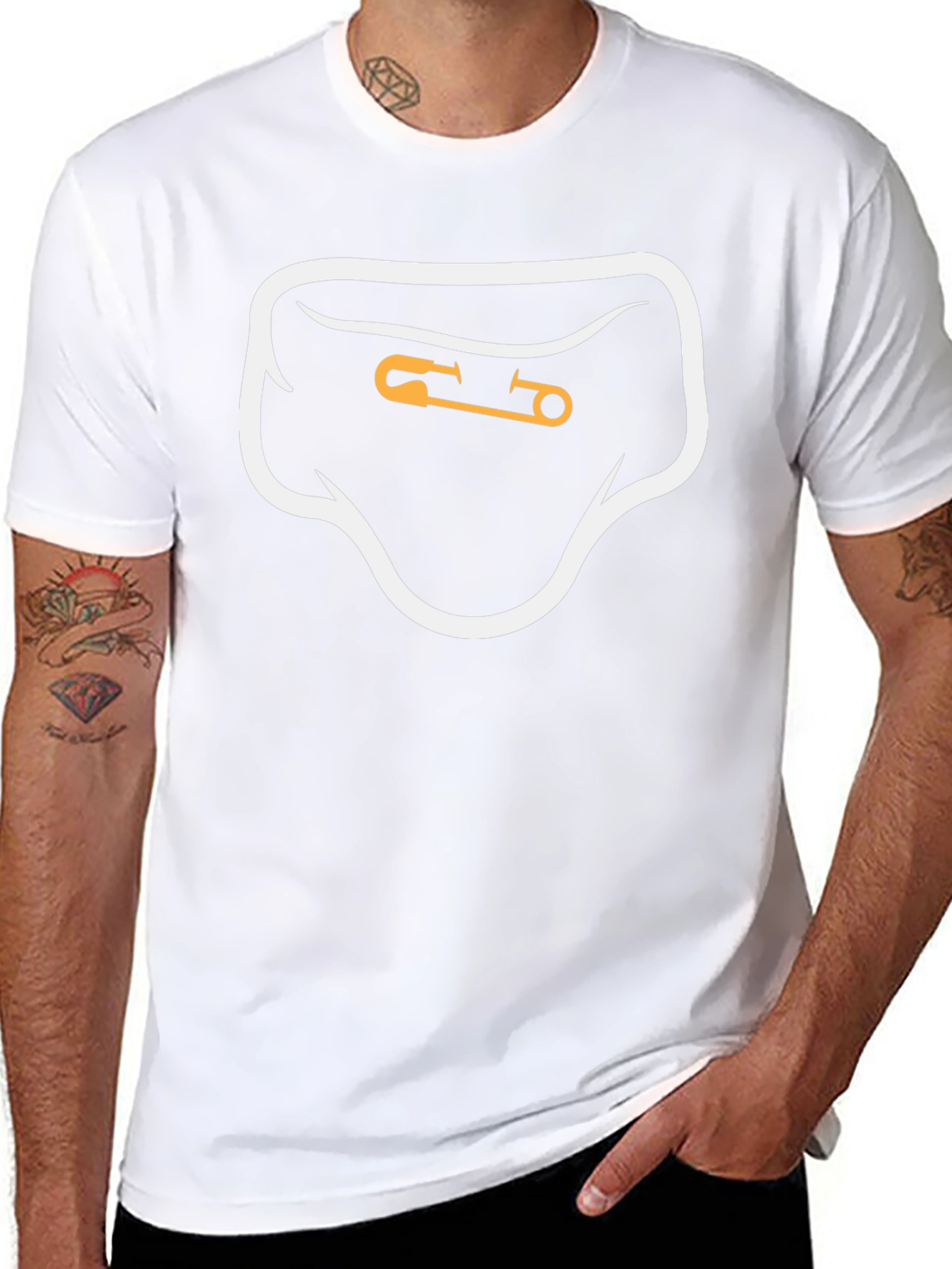Diaper Pin Graphic Tee - Black