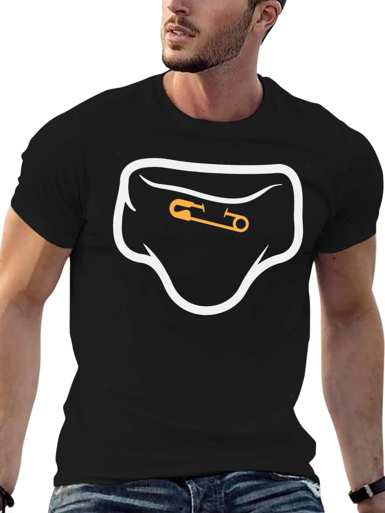Diaper Pin Graphic Tee - Black