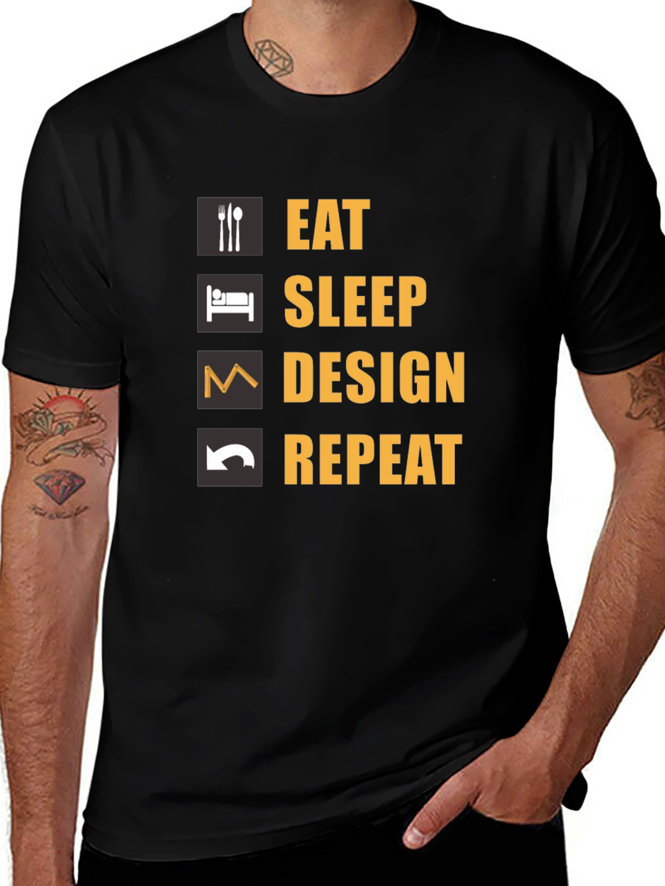 Eat Sleep Design Repeat T-Shirt - Funny Design Tee