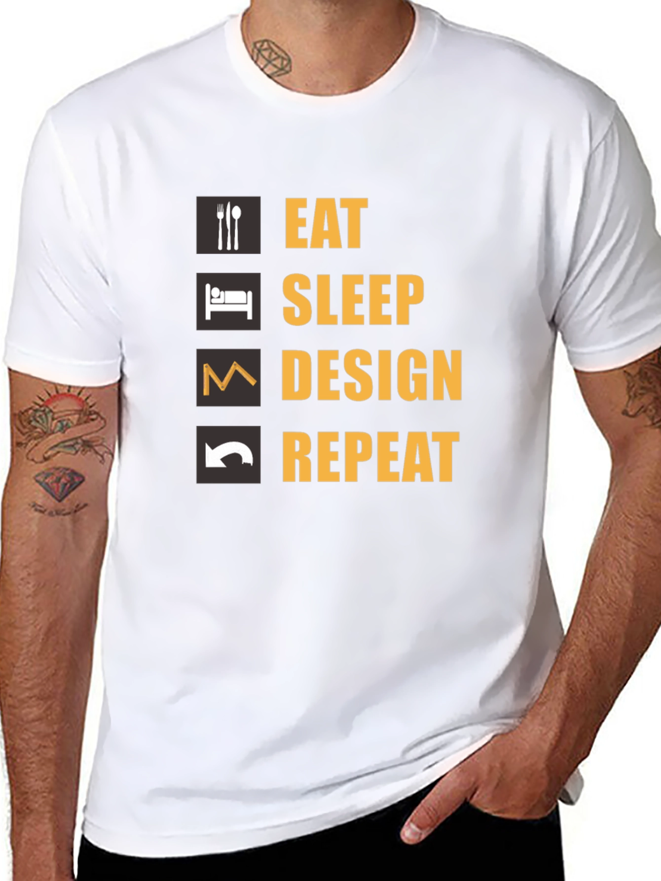 Eat Sleep Design Repeat T-Shirt - Funny Design Tee