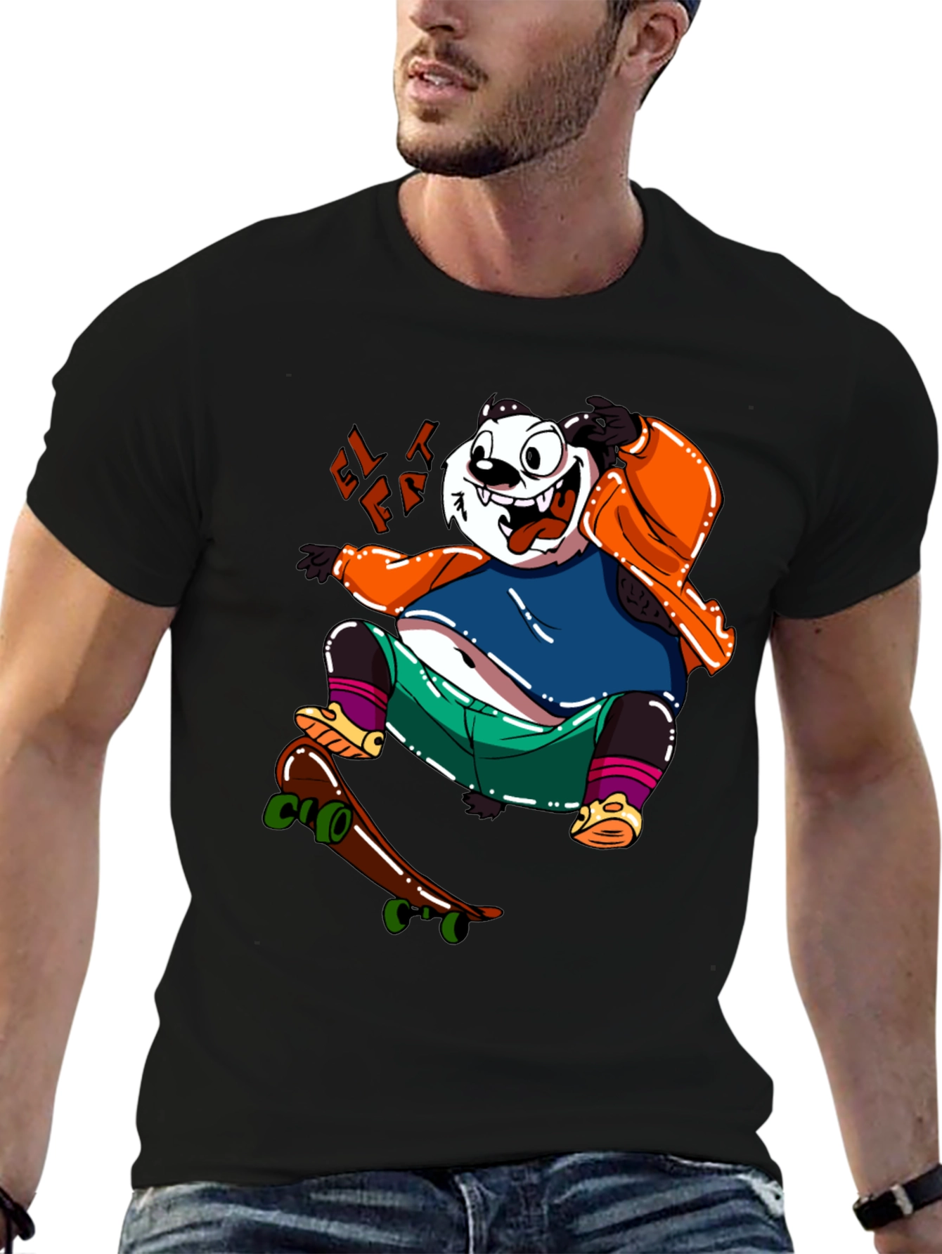 Skateboarding Panda Graphic Tee - Cool & Casual