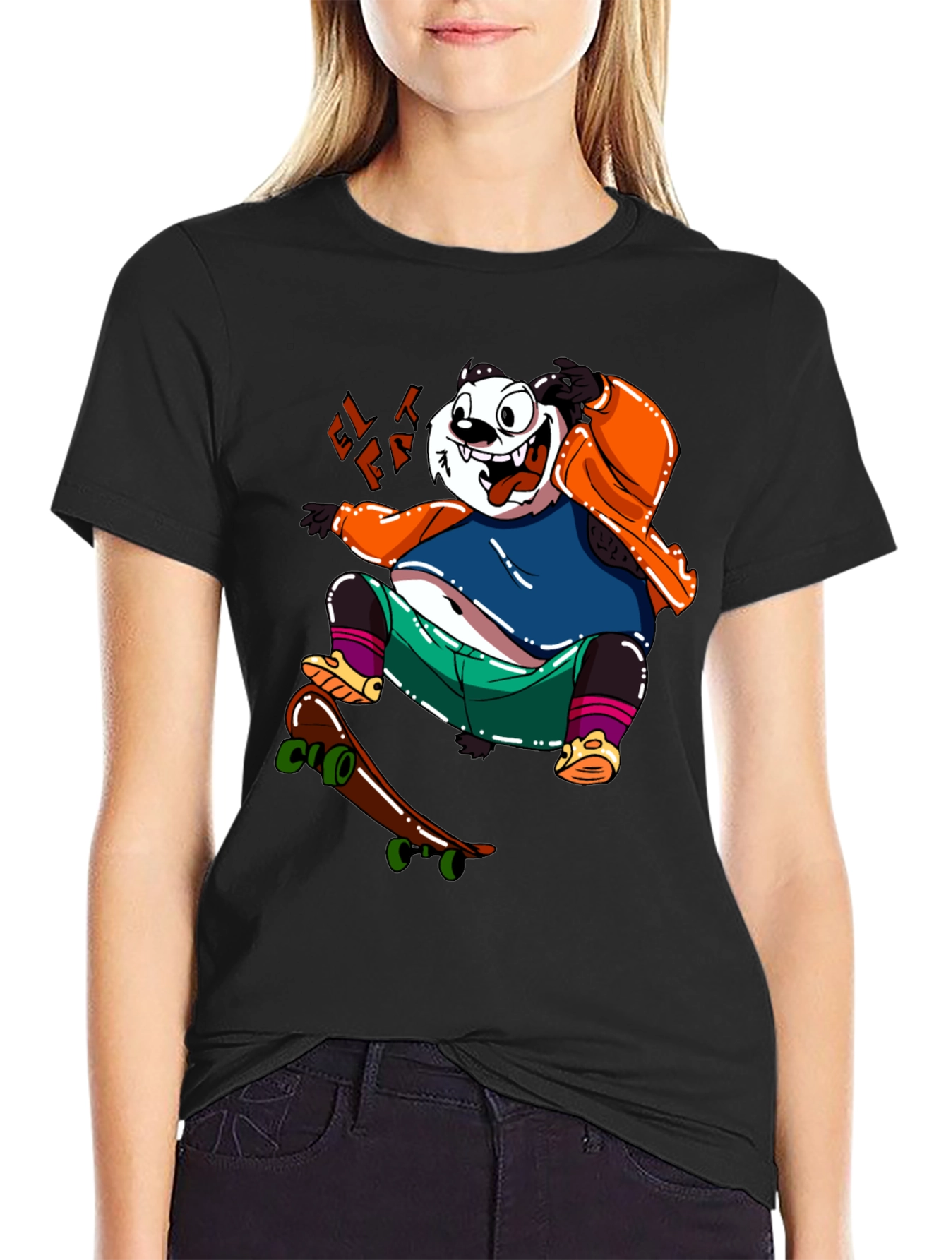 Skateboarding Panda Graphic Tee - Cool & Casual