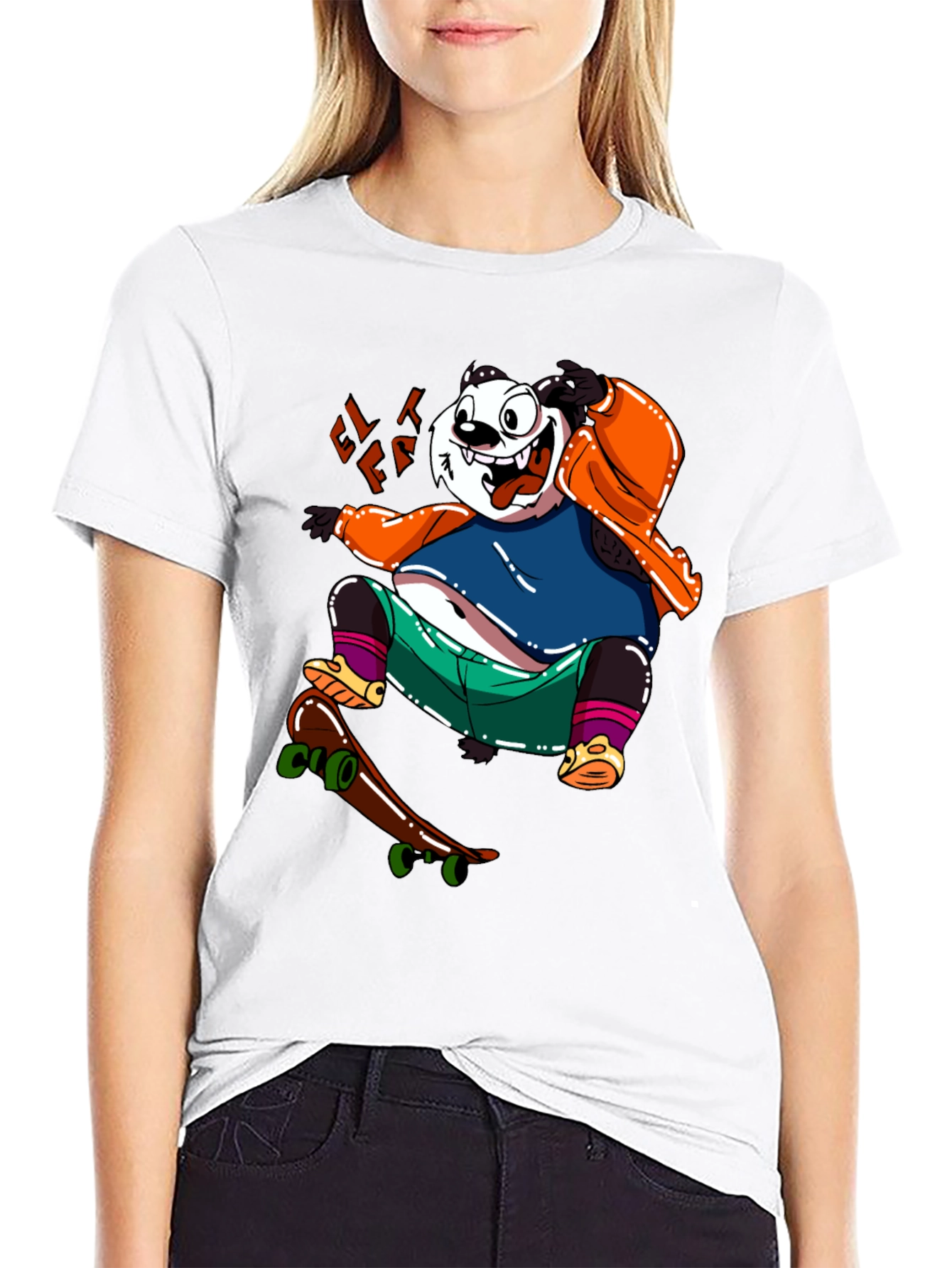 Skateboarding Panda Graphic Tee - Cool & Casual