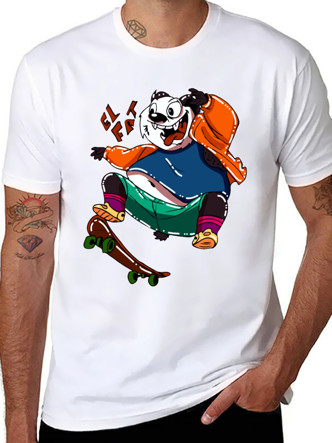 Skateboarding Panda Graphic Tee - Cool & Casual