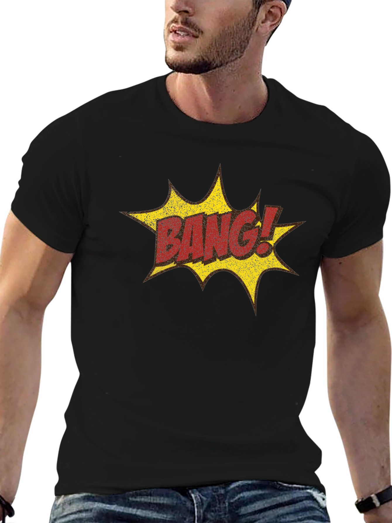 Bang! Graphic Print Black T-Shirt