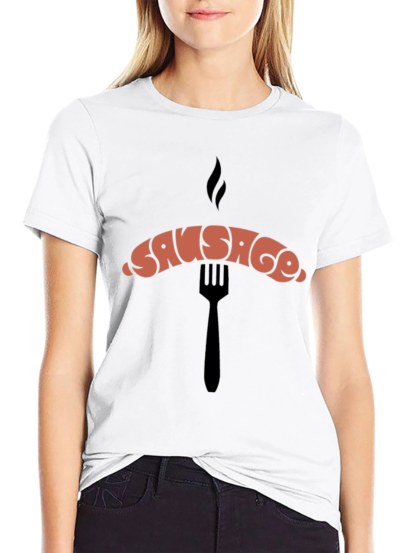 Sausage Graphic Black T-Shirt