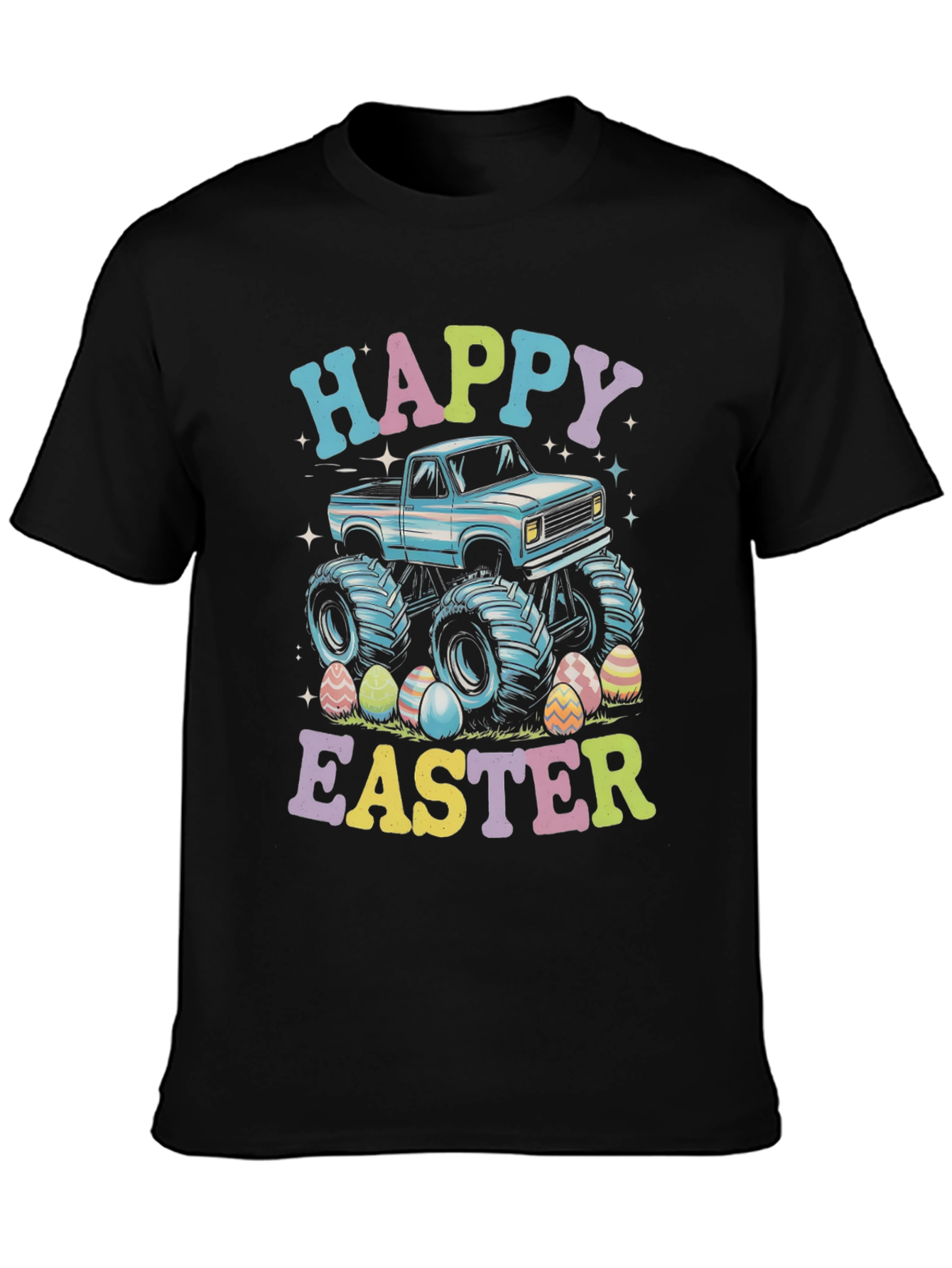 Happy Easter Monster Truck Graphic T-Shirt