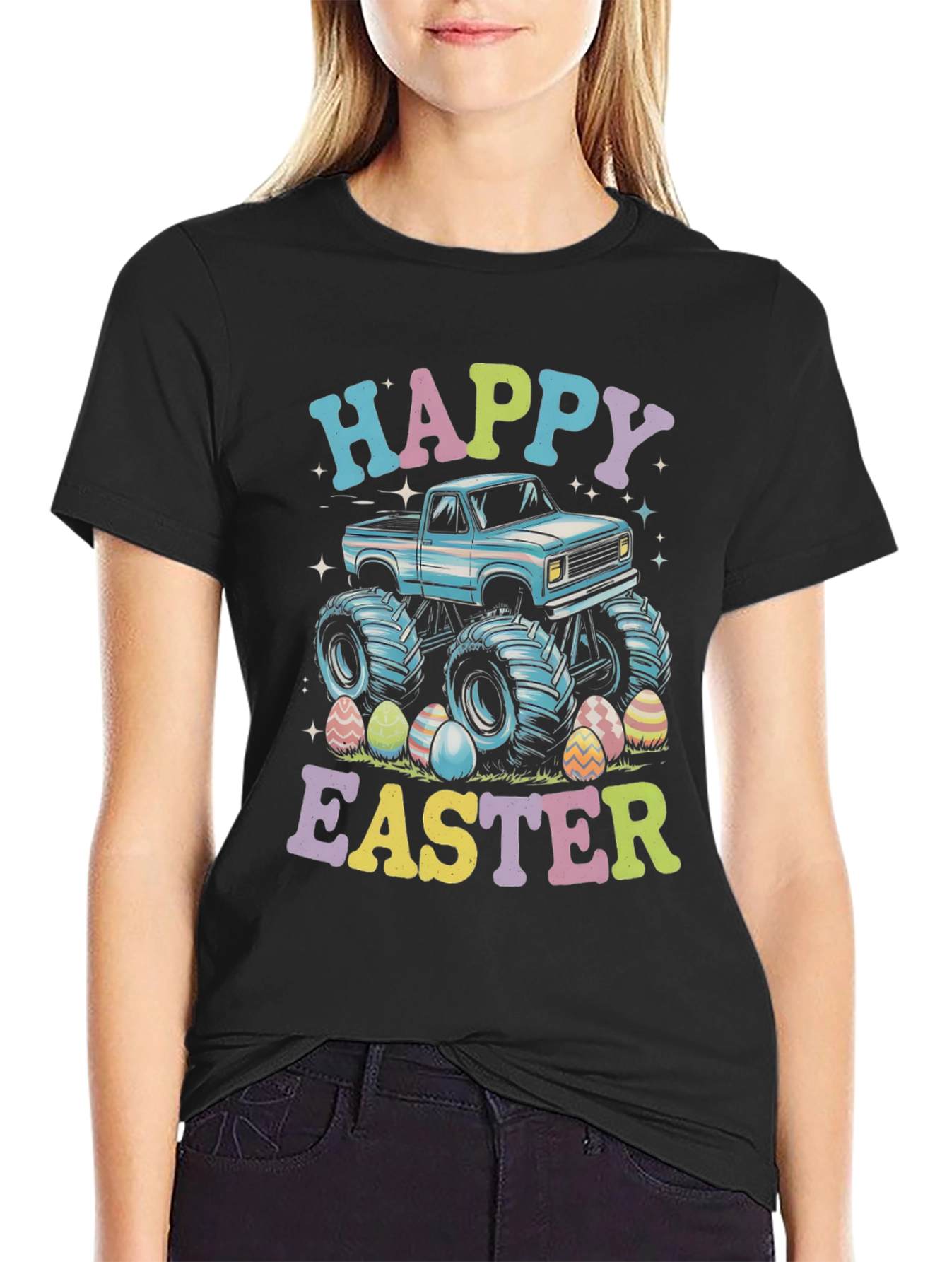 Happy Easter Monster Truck Graphic T-Shirt