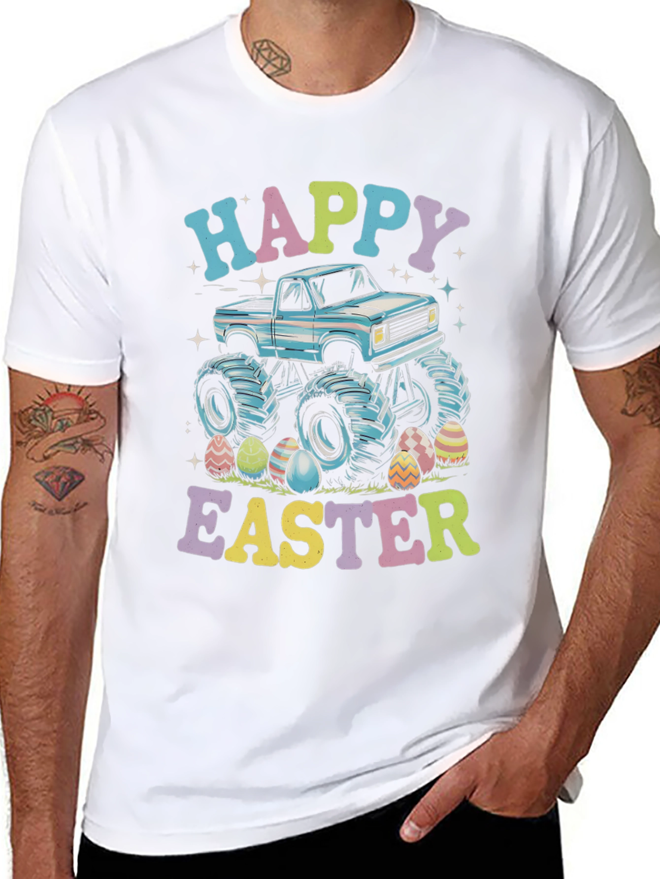 Happy Easter Monster Truck Graphic T-Shirt