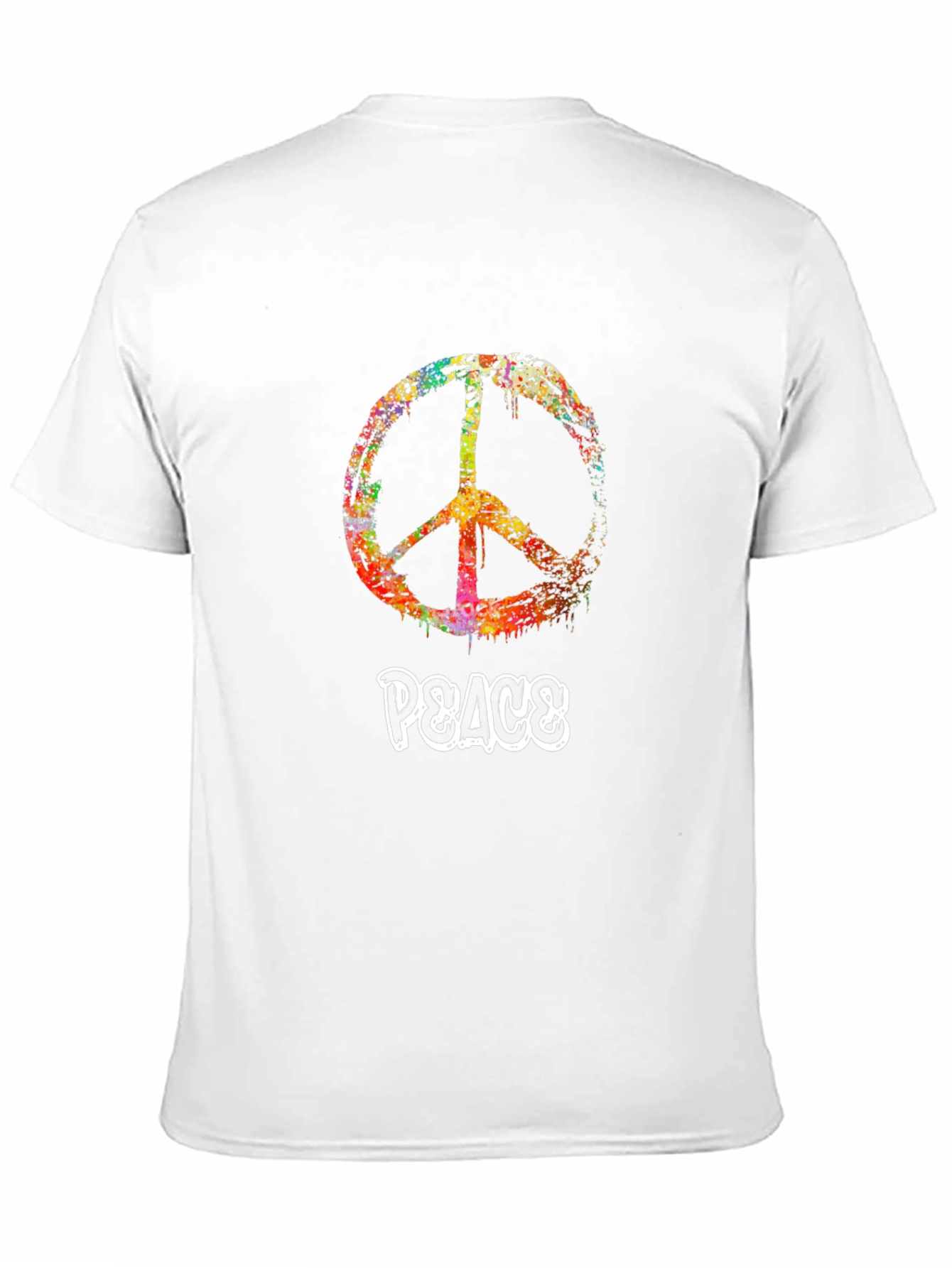 Peace Sign Graphic Tee - Black Cotton Casual T-Shirt
