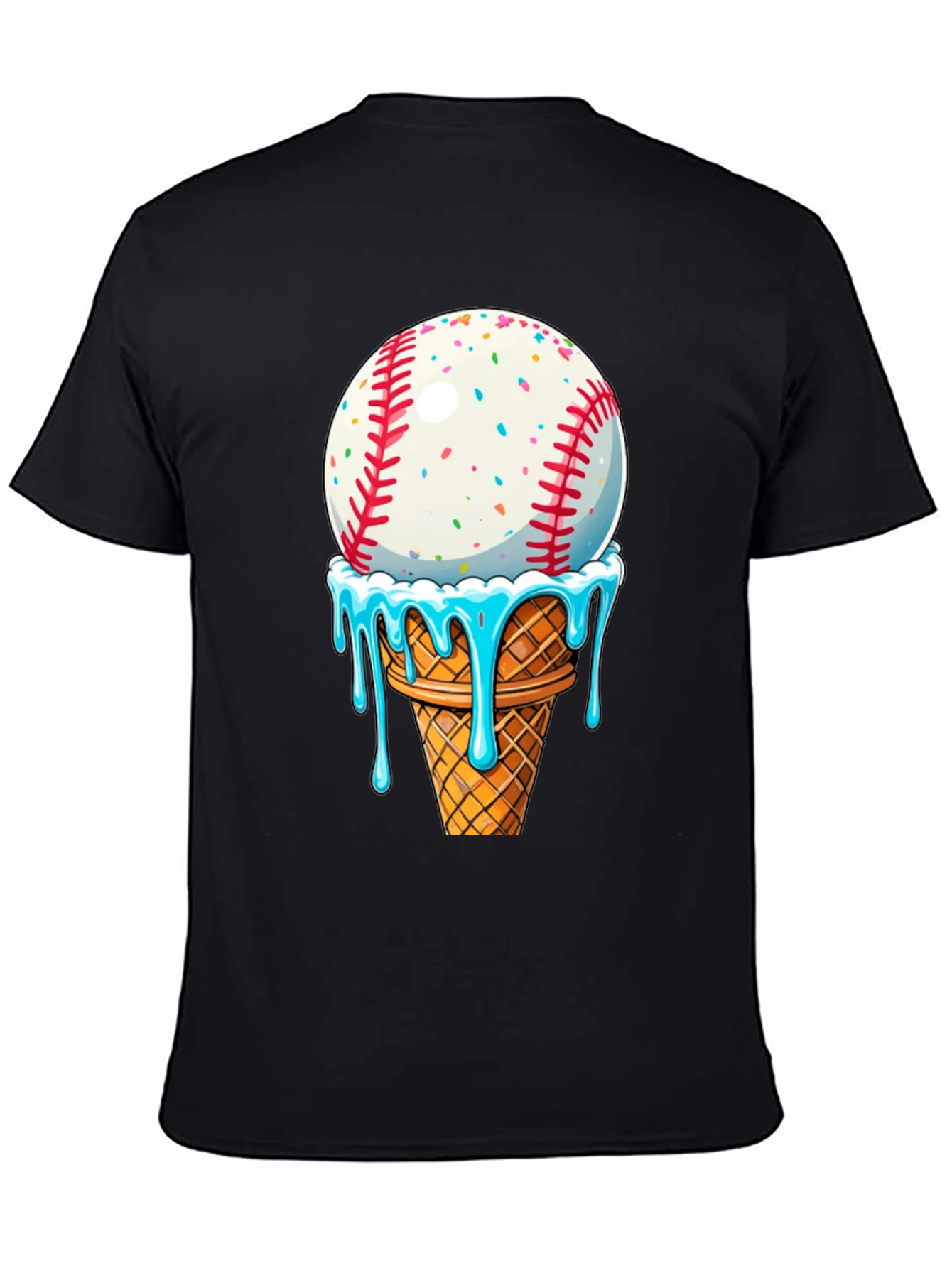 Baseball Ice Cream Cone Graphic Tee