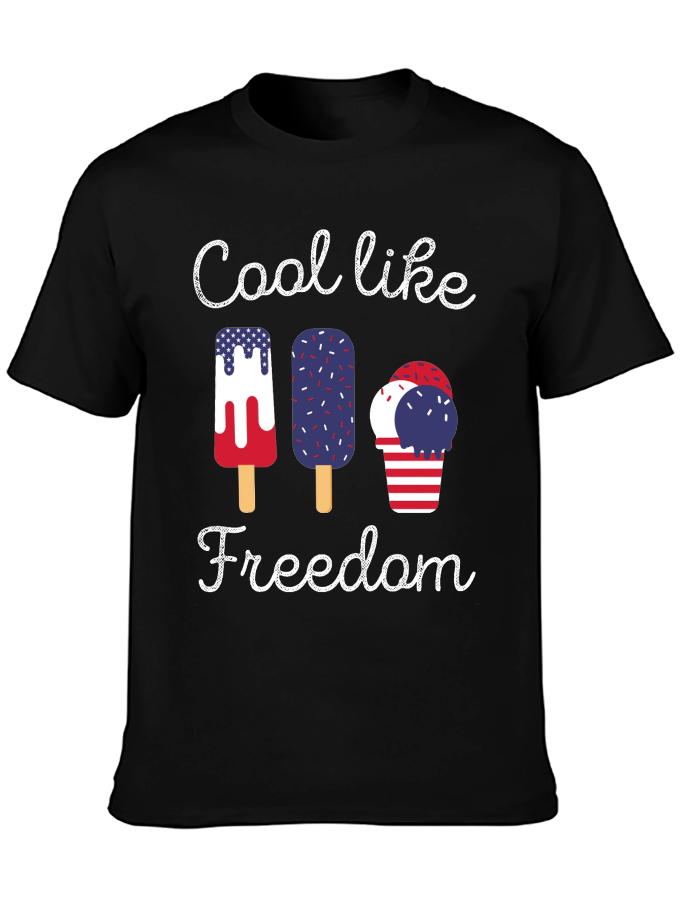Cool Like Freedom Patriotic Graphic T-Shirt