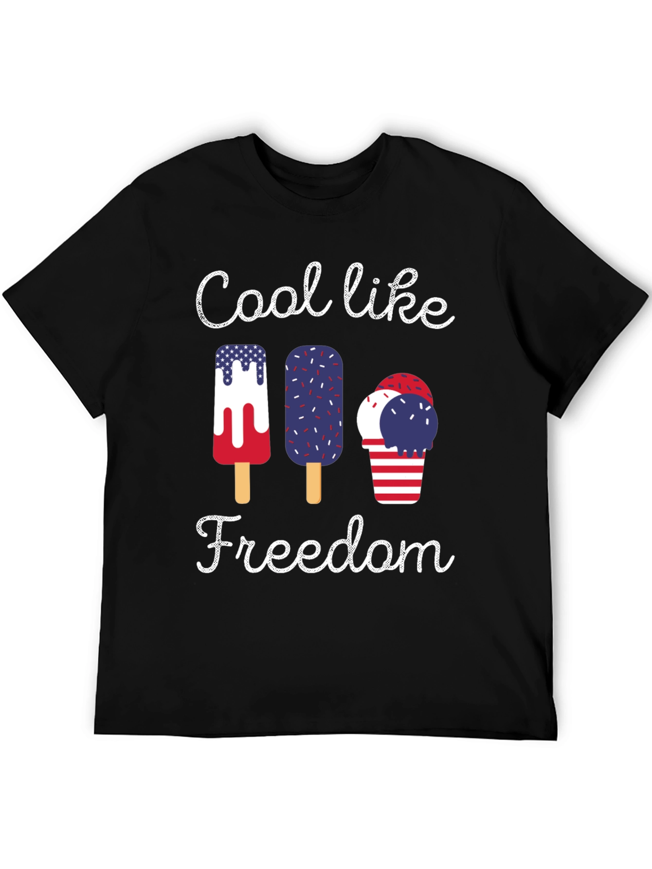 Cool Like Freedom Patriotic Graphic T-Shirt