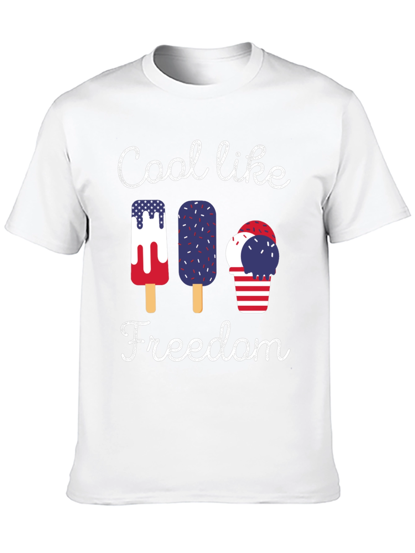 Cool Like Freedom Patriotic Graphic T-Shirt