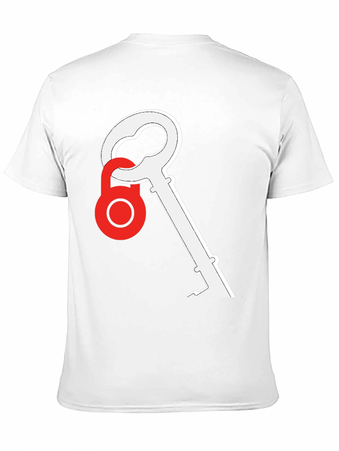 Key and Lock Graphic Tee - Stylish Black T-Shirt