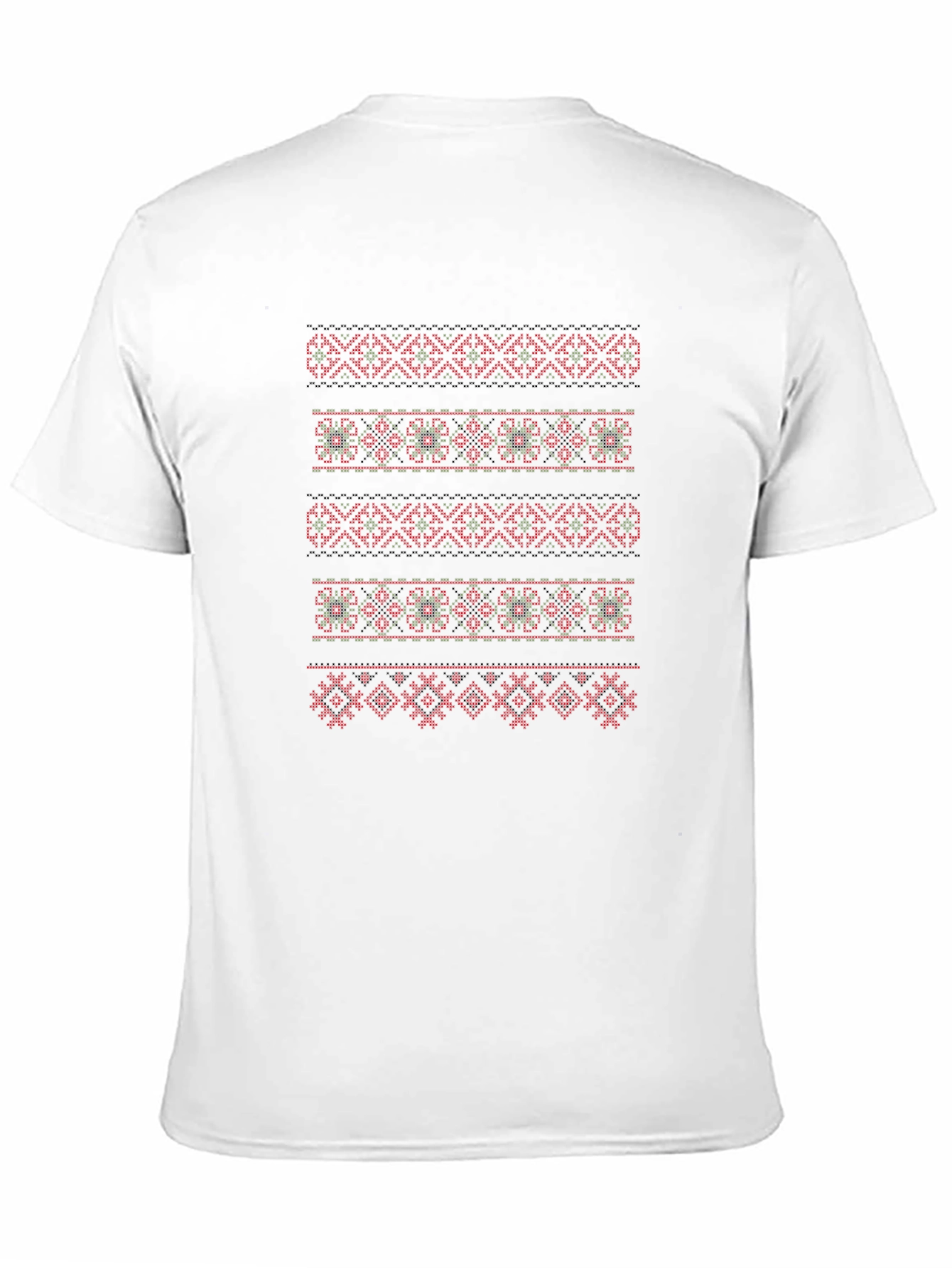 Embroidered Pattern Tee - Black Cotton Blend