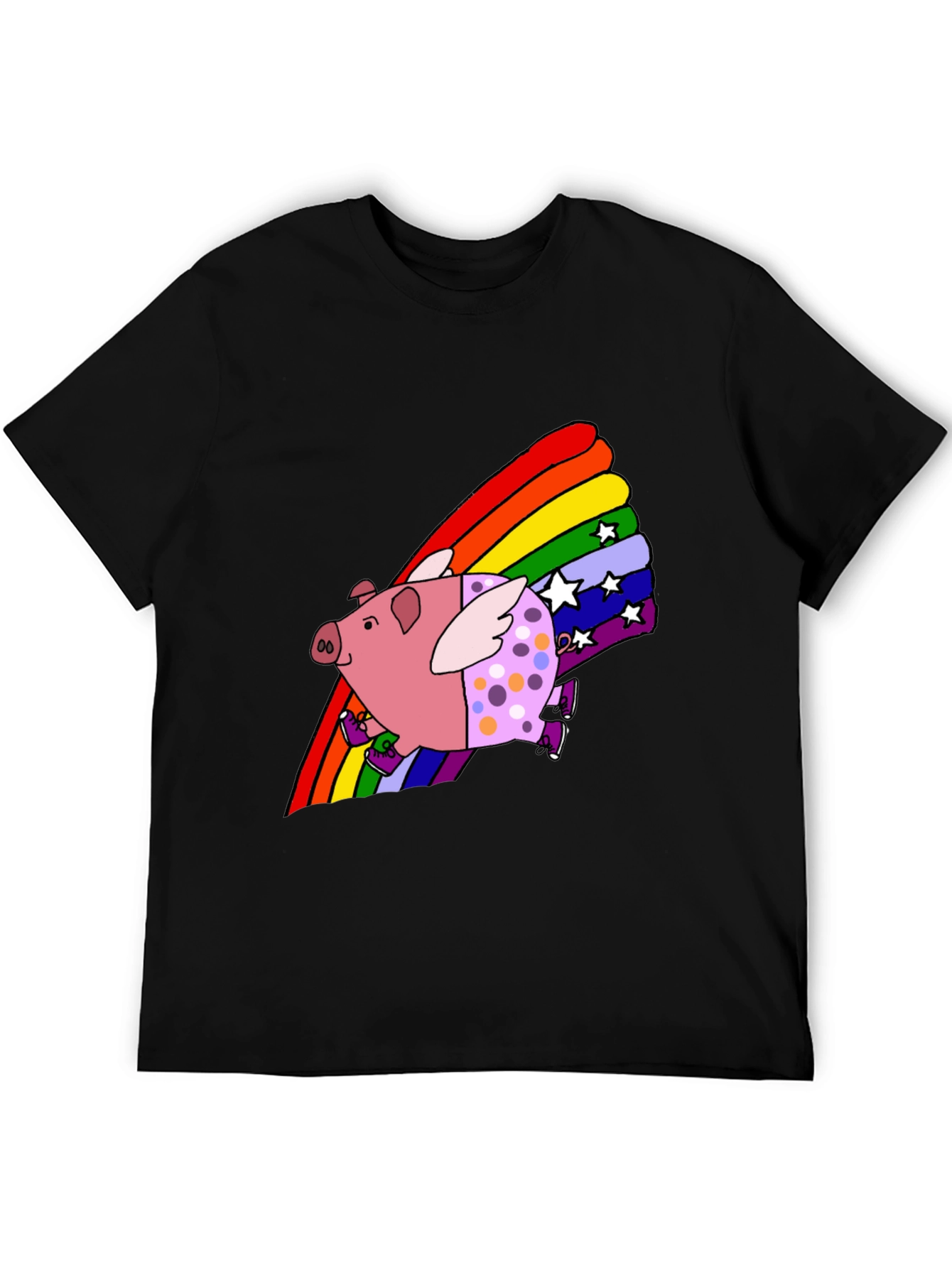 Flying Pig Rainbow T-Shirt - Unique Graphic Tee