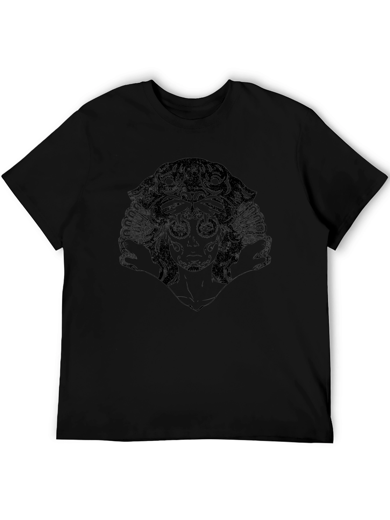 Black Graphic Tee: Panther Queen Design