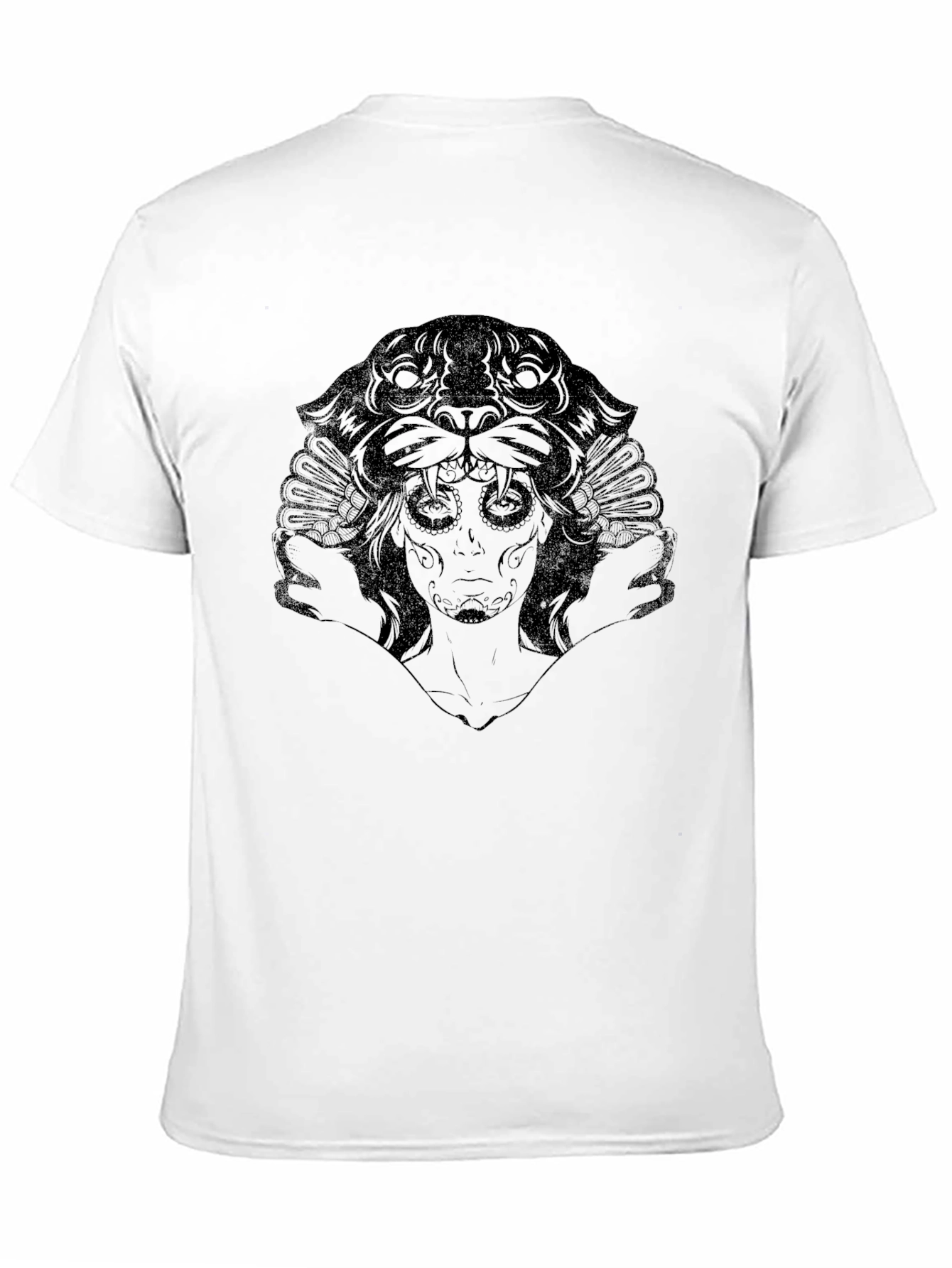 Black Graphic Tee: Panther Queen Design