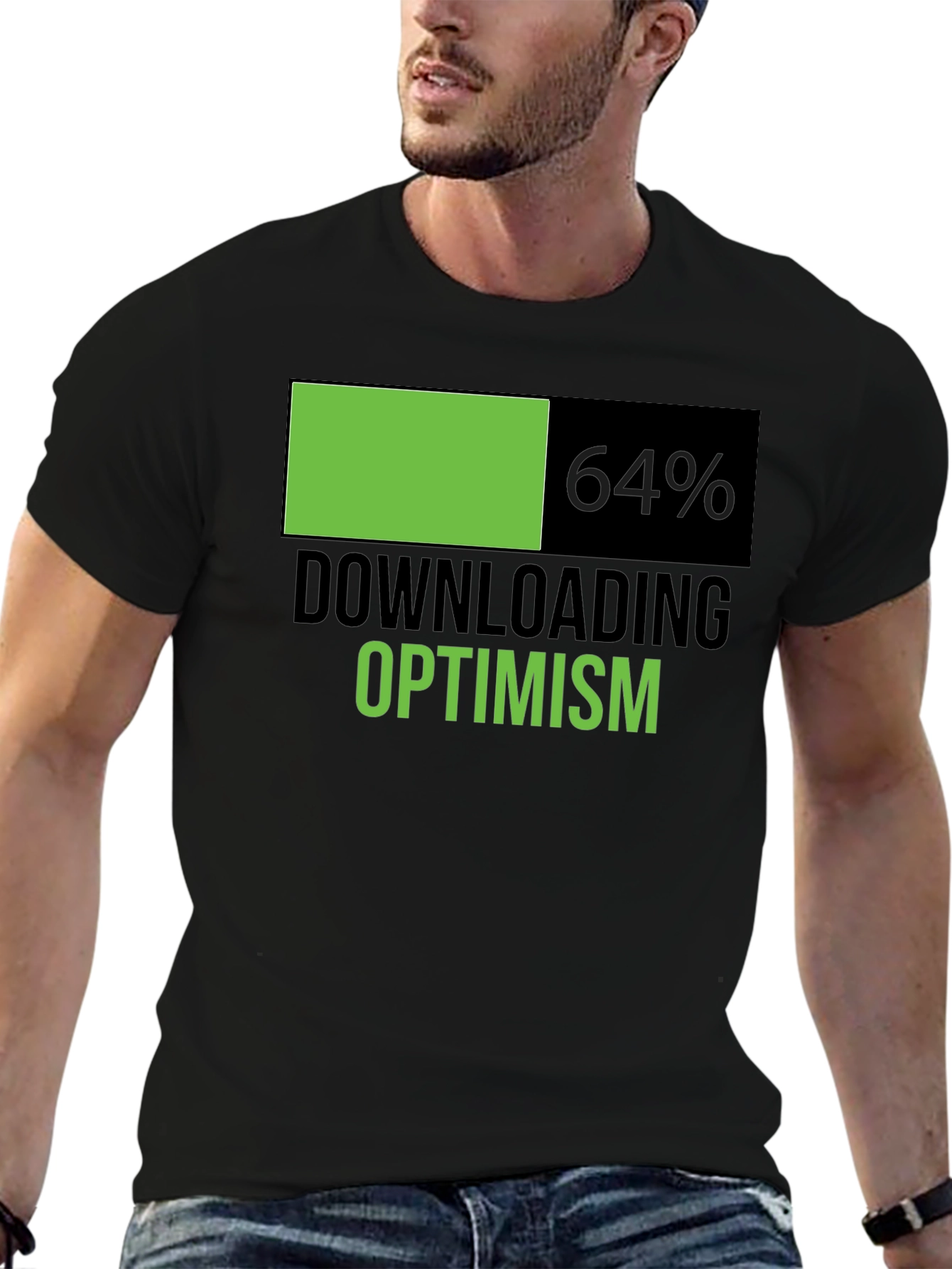 Downloading Optimism Graphic T-Shirt