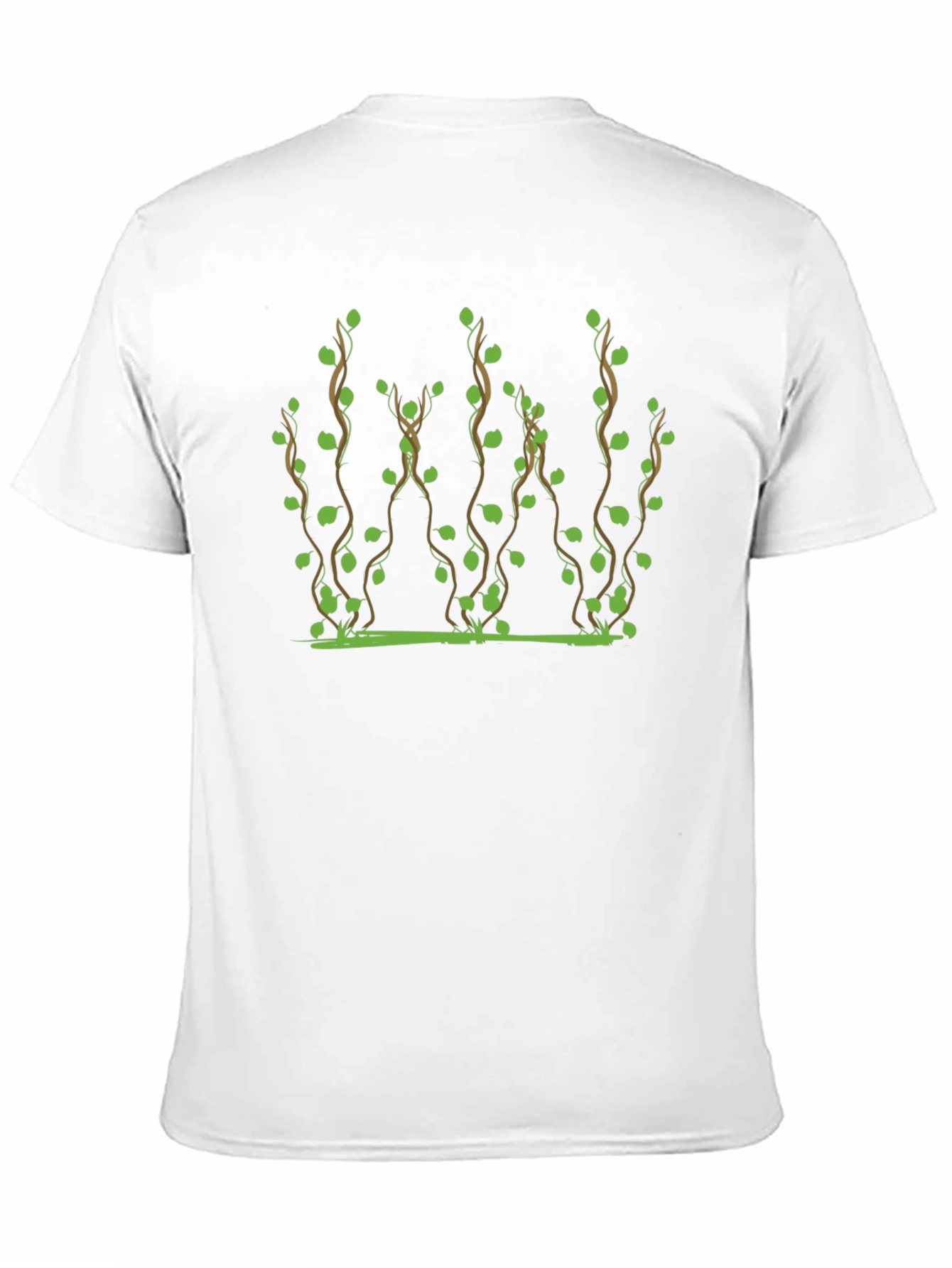 Vine Print Black T-Shirt - Nature Inspired Tee