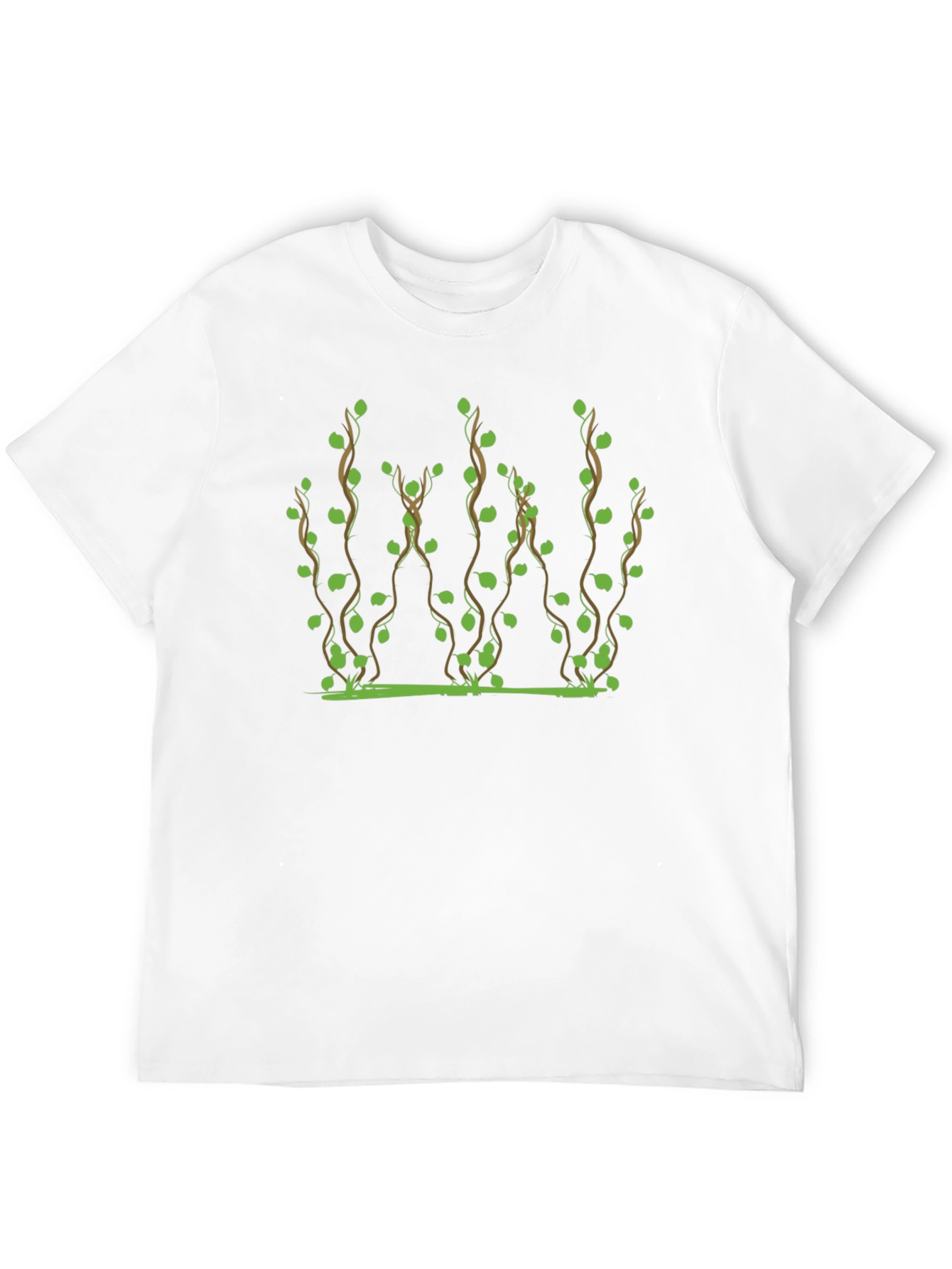 Vine Print Black T-Shirt - Nature Inspired Tee