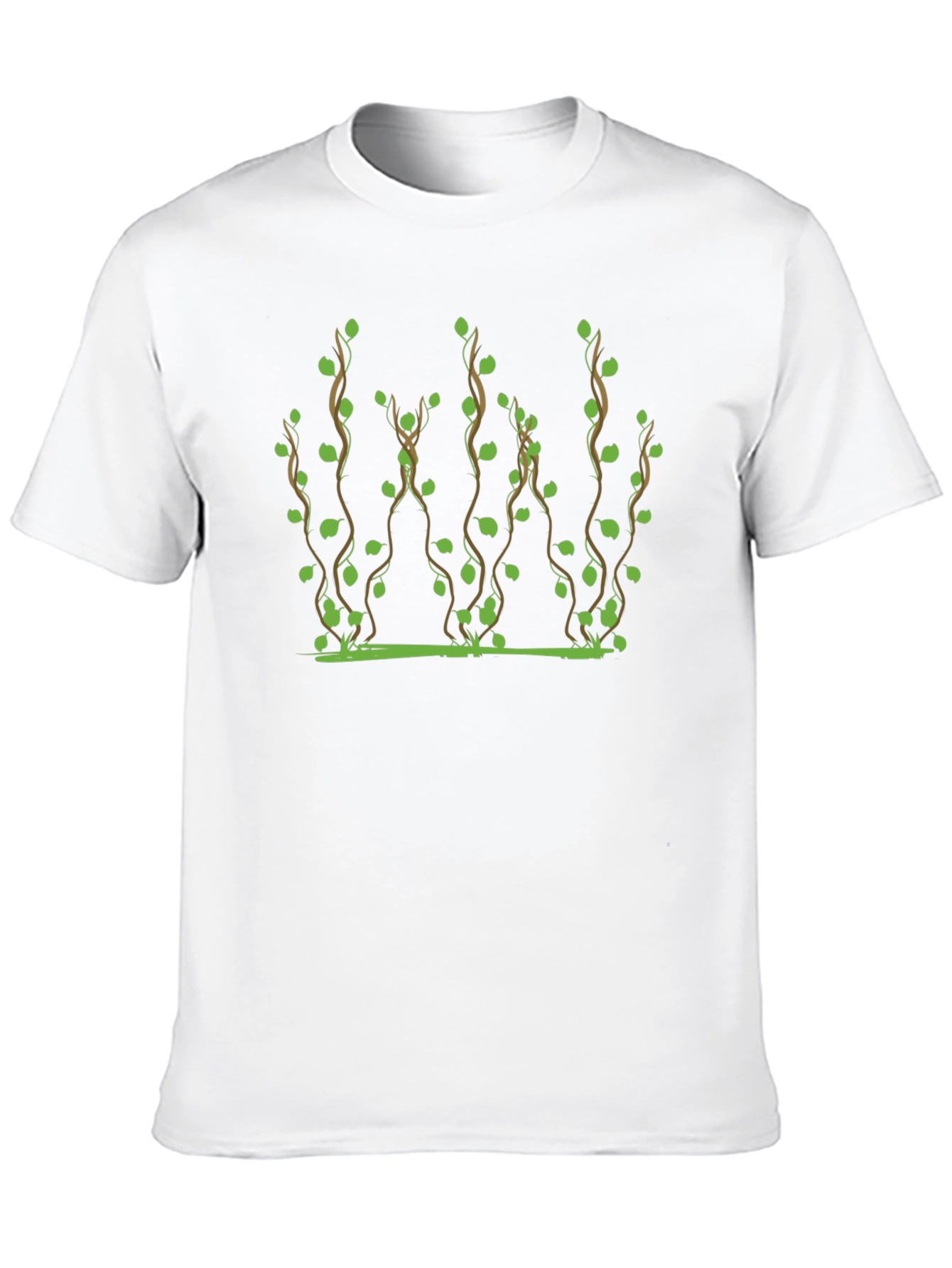 Vine Print Black T-Shirt - Nature Inspired Tee