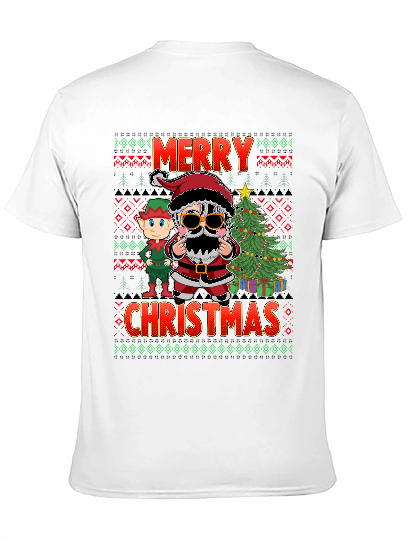 Merry Christmas Santa & Elf Graphic Tee