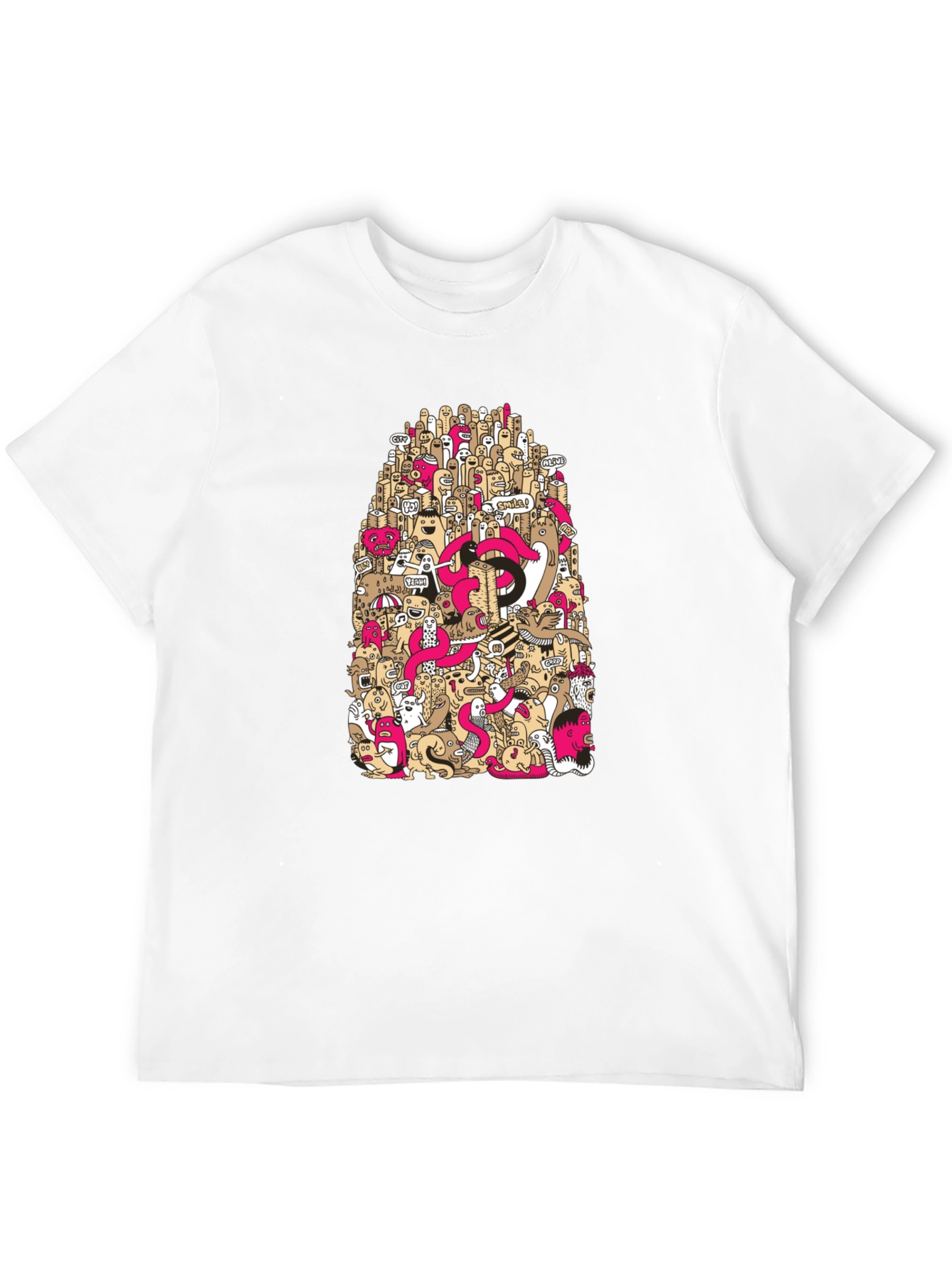Doodle Art Graphic Print Black T-Shirt