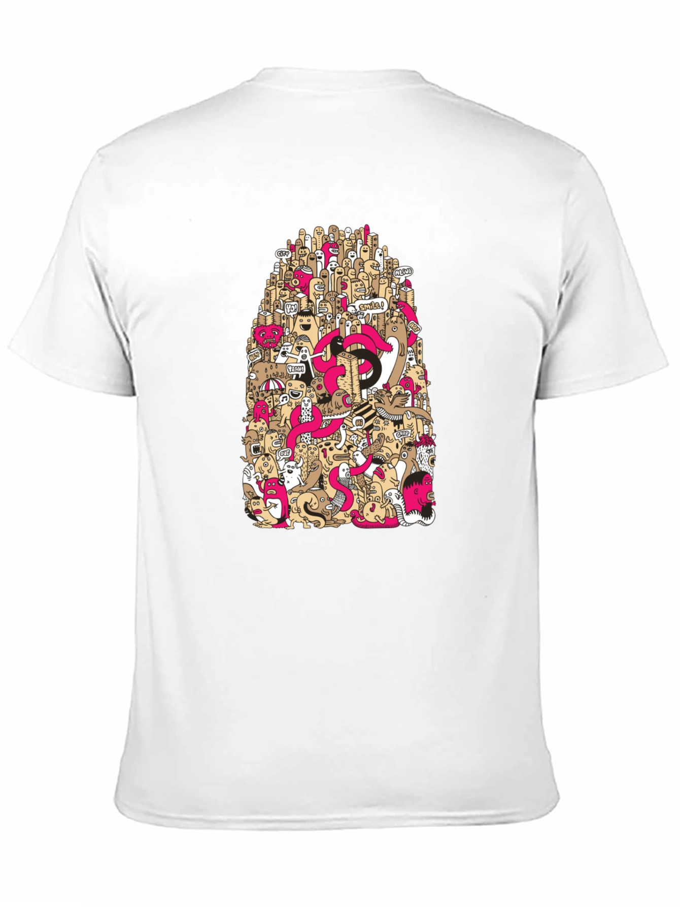 Doodle Art Graphic Print Black T-Shirt