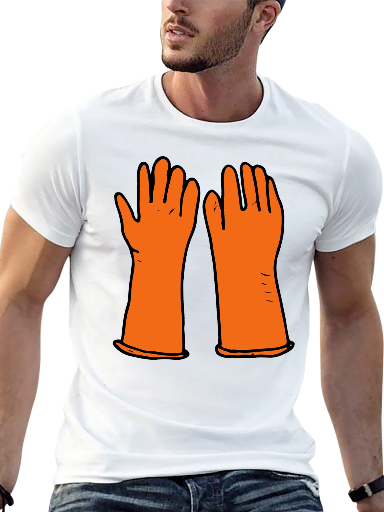 Cartoon Gloves Black Tee