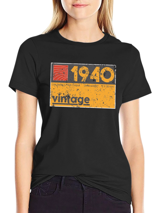 Vintage 1940 Graphic Tee - Retro Cassette Tape Design