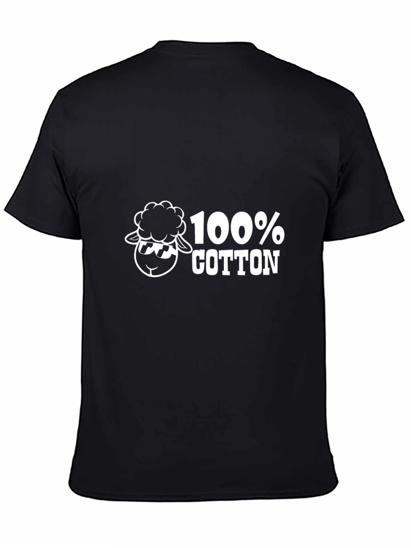 100% Cotton Sheep Graphic Black T-Shirt