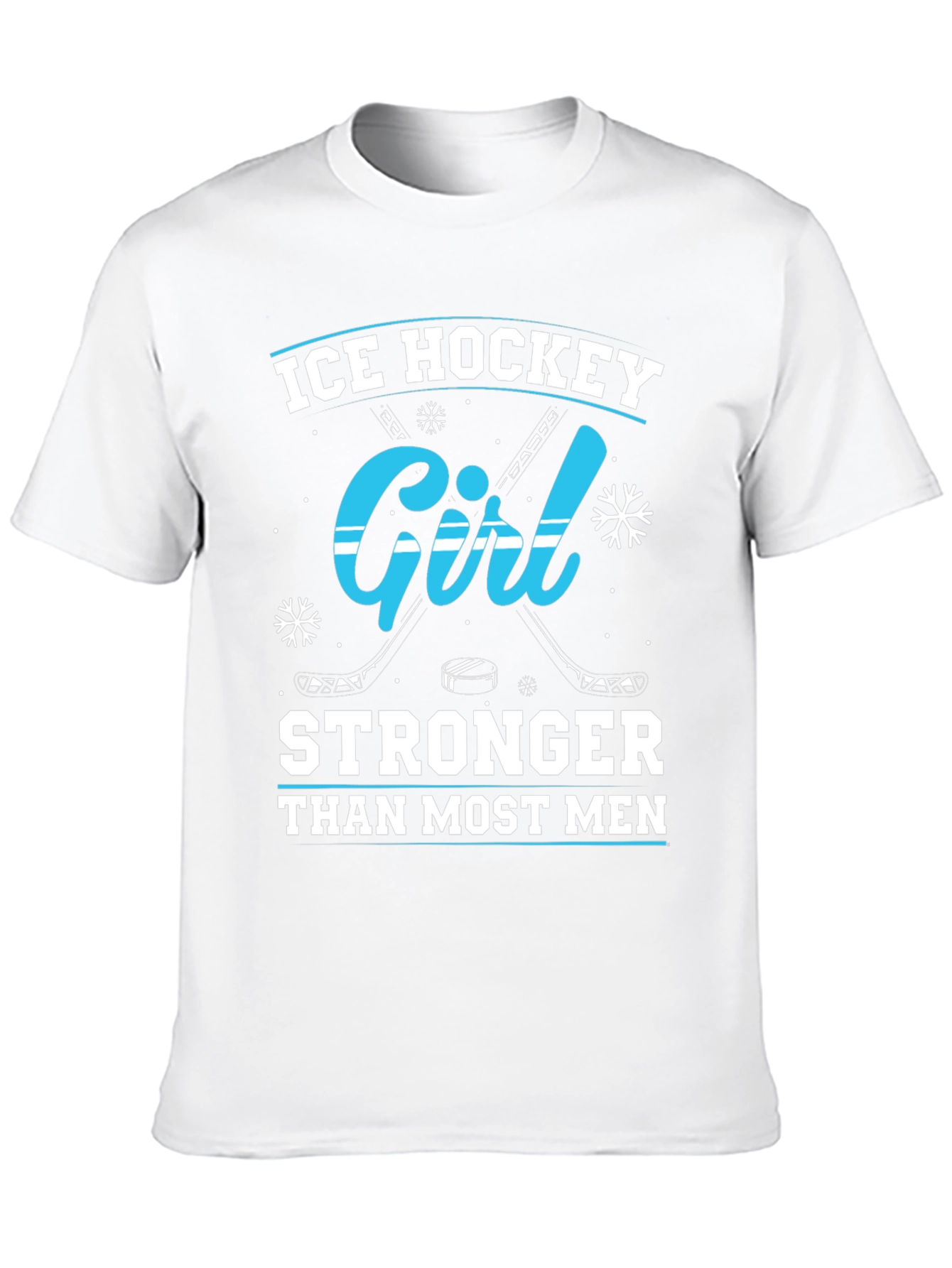 Ice Hockey Girl Stronger Than Most Men Black T-Shirt