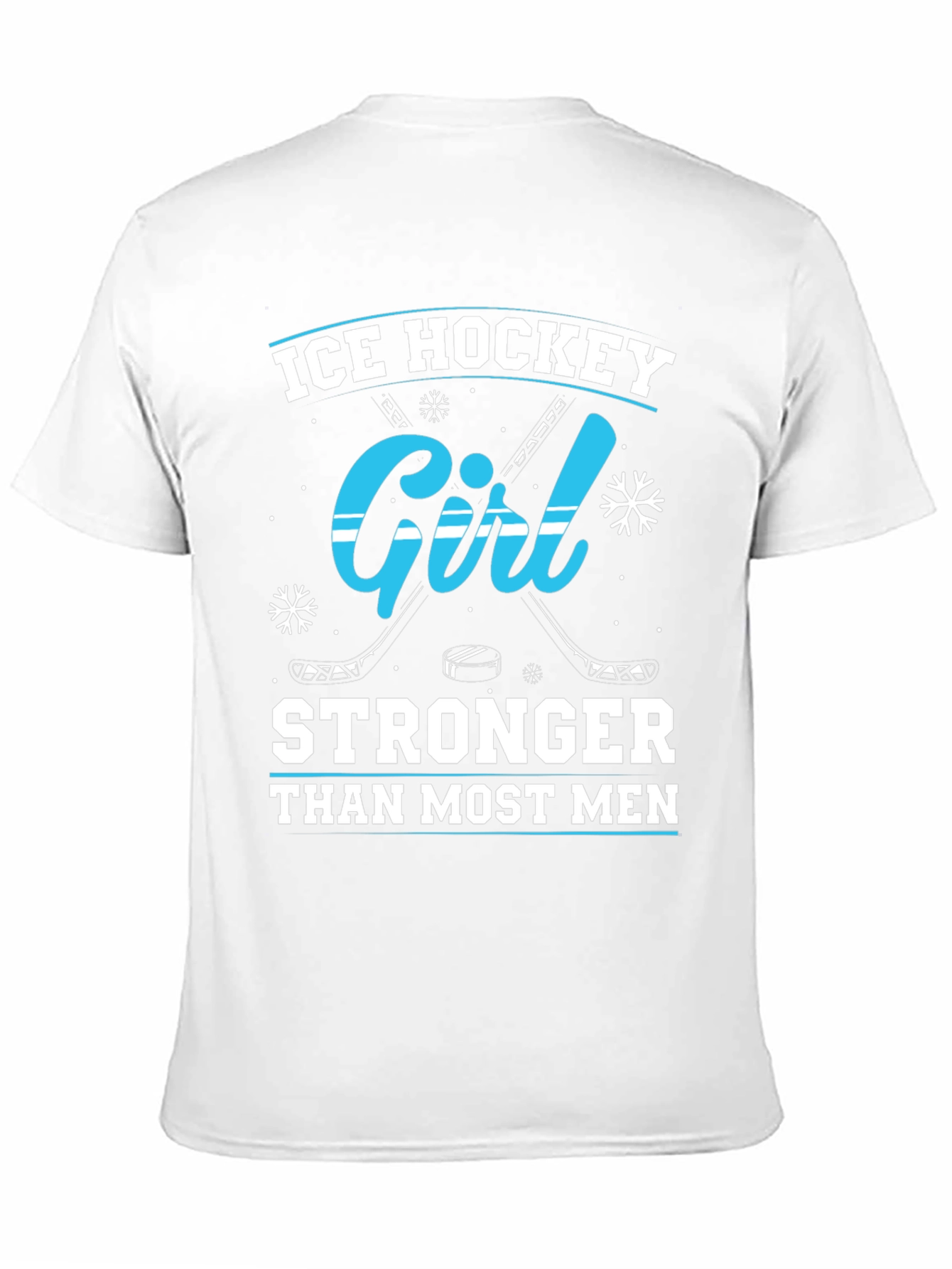 Ice Hockey Girl Stronger Than Most Men Black T-Shirt