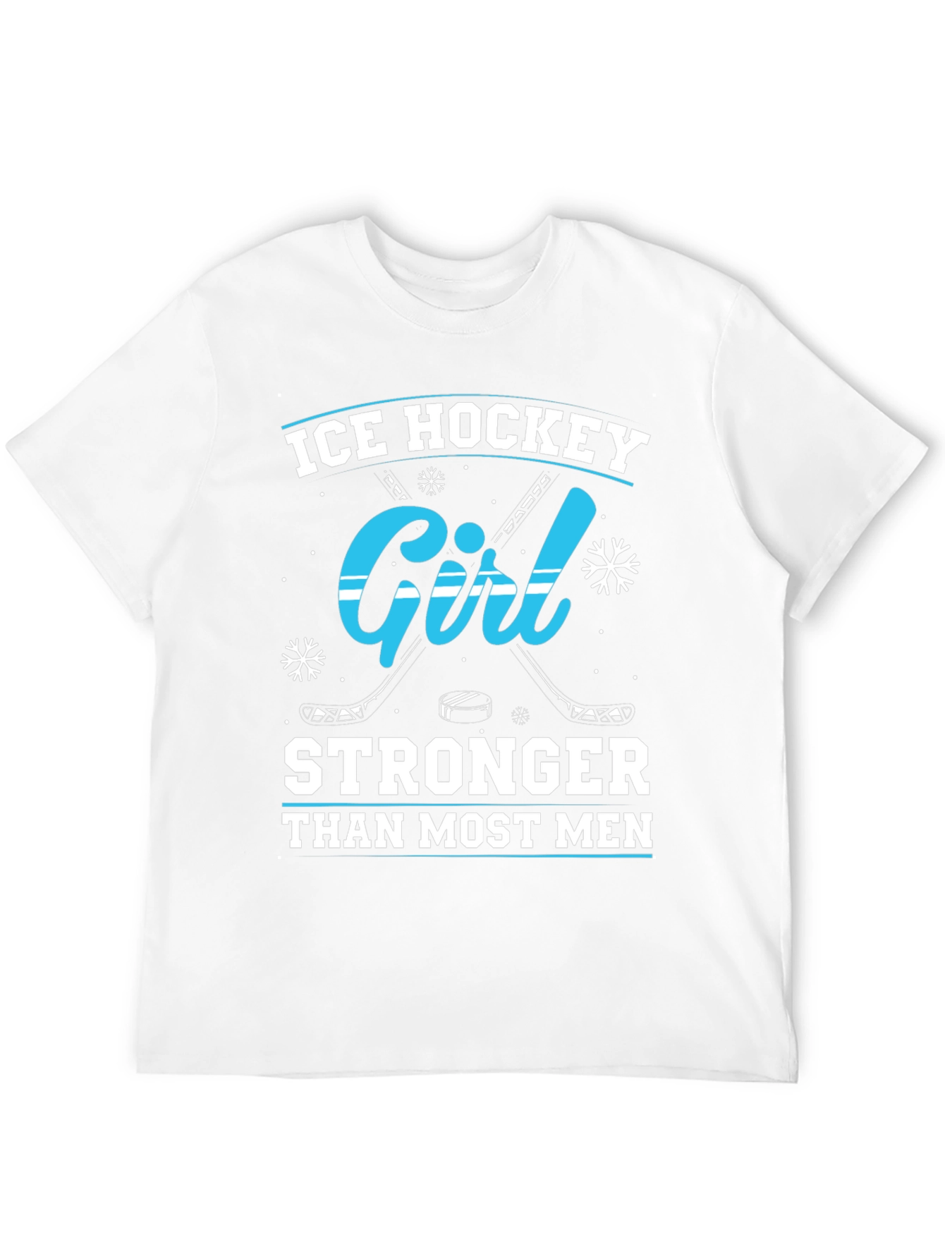 Ice Hockey Girl Stronger Than Most Men Black T-Shirt