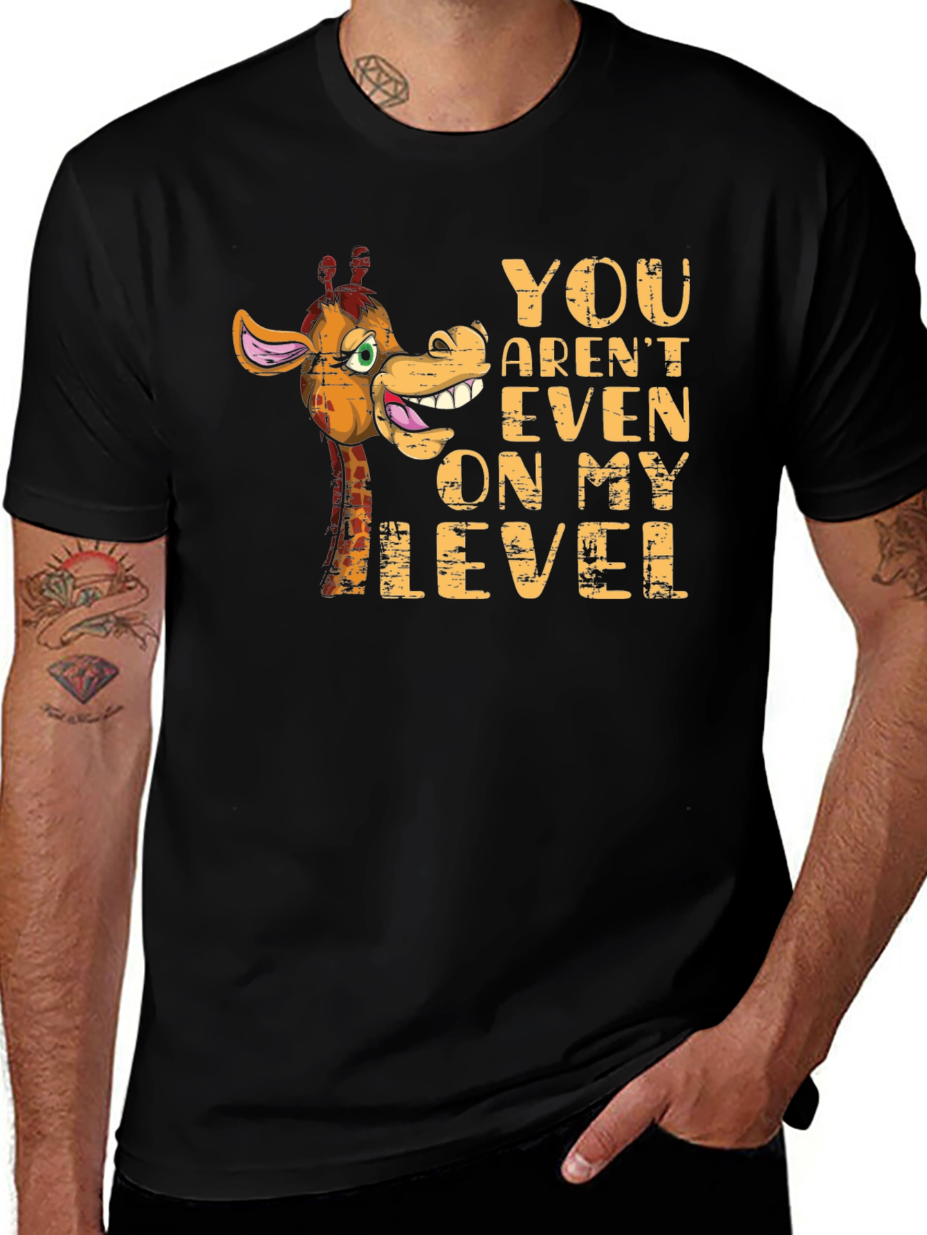 Funny Giraffe Not On My Level Graphic T-Shirt