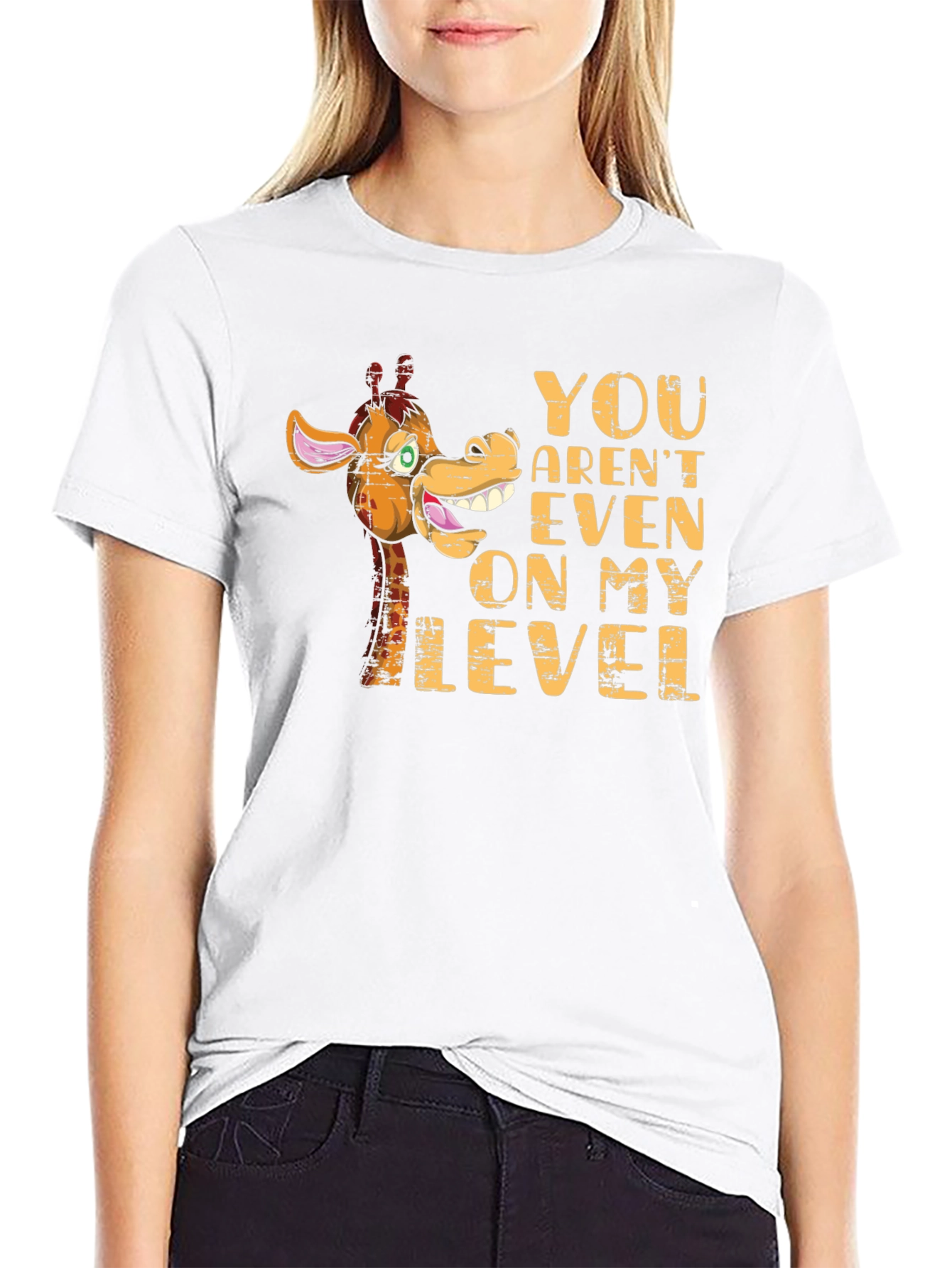 Funny Giraffe Not On My Level Graphic T-Shirt