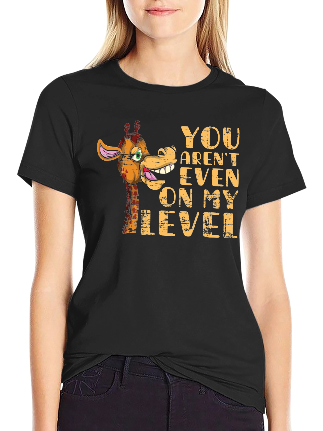 Funny Giraffe Not On My Level Graphic T-Shirt
