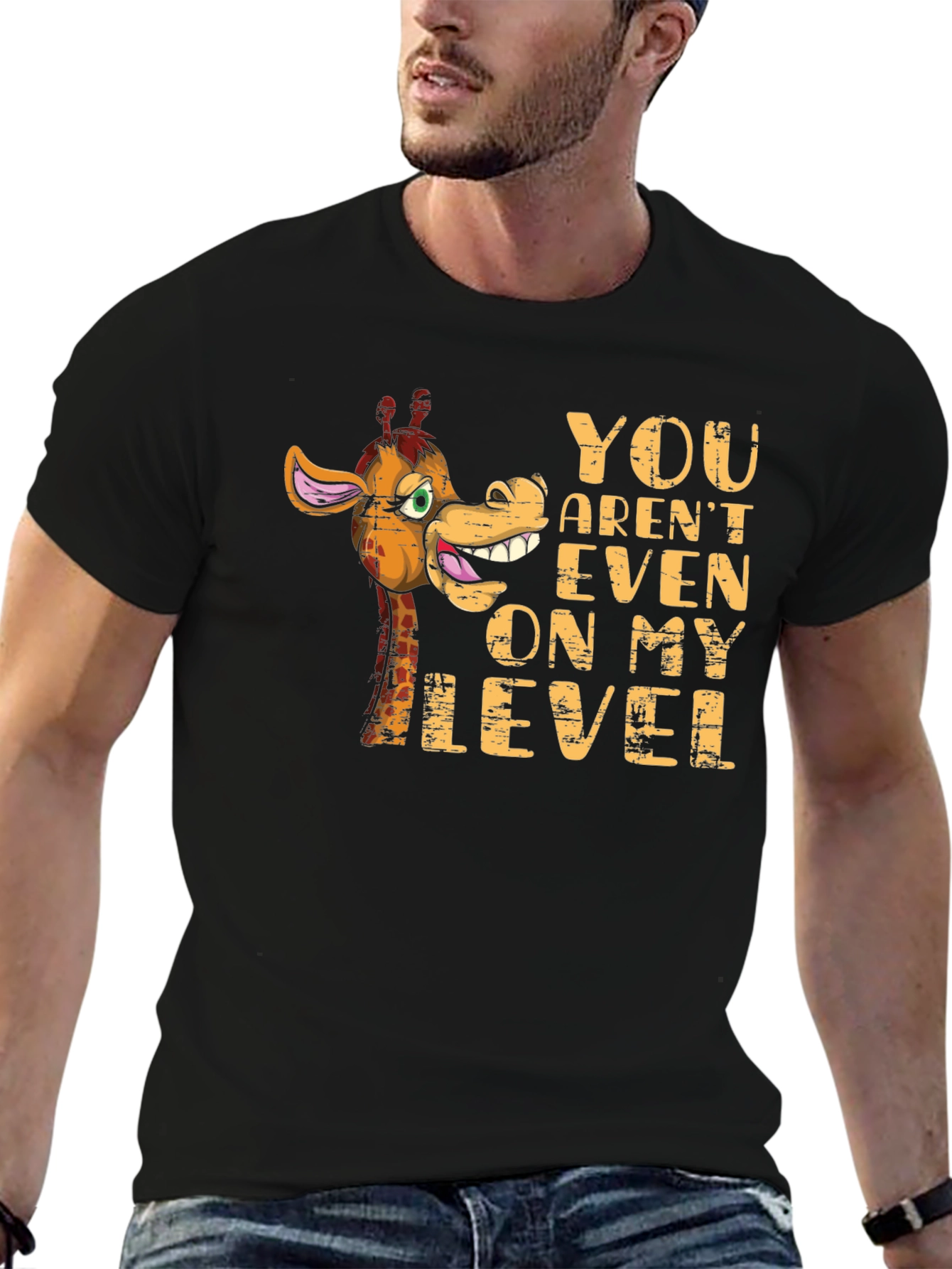 Funny Giraffe Not On My Level Graphic T-Shirt