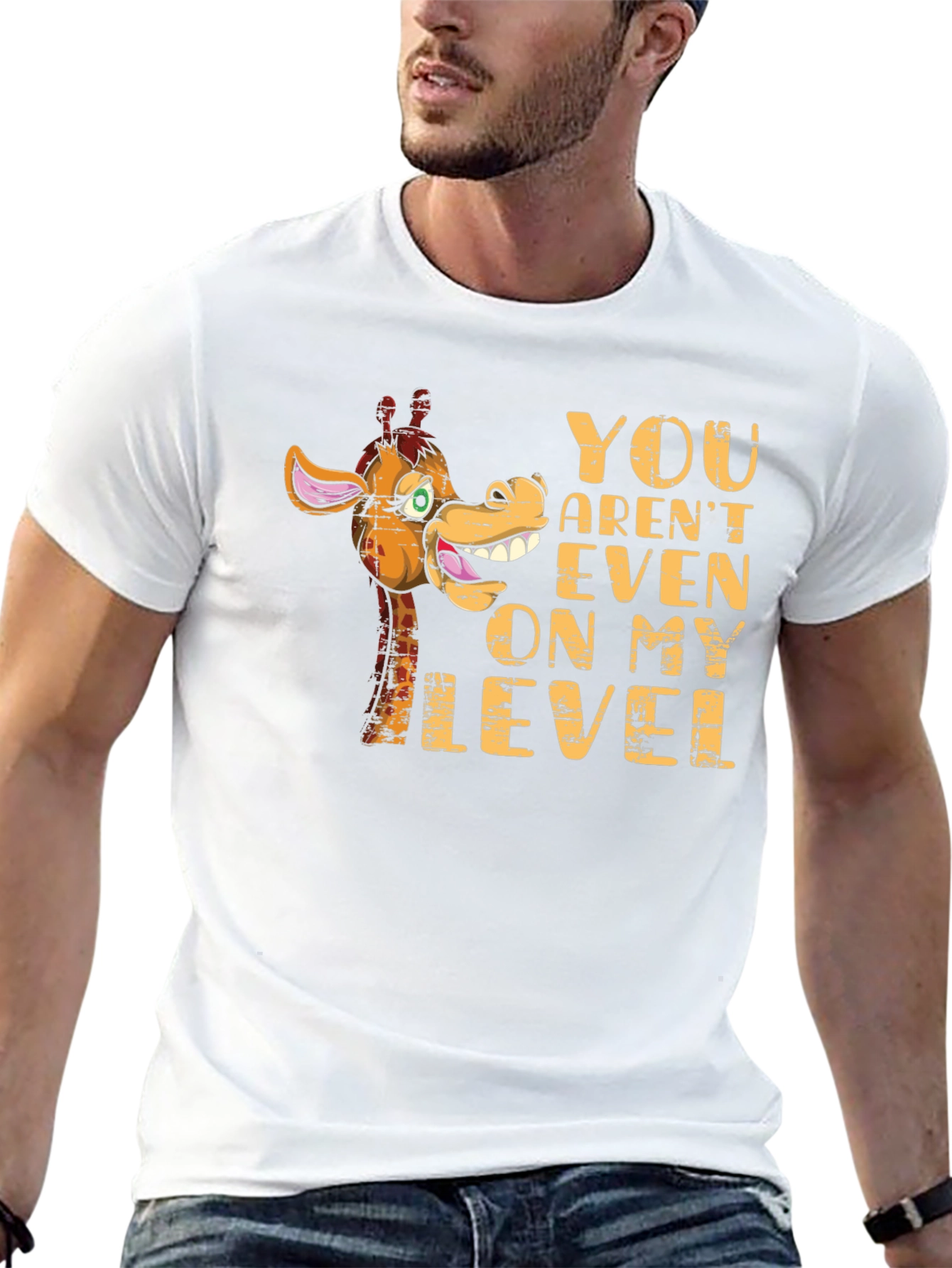 Funny Giraffe Not On My Level Graphic T-Shirt