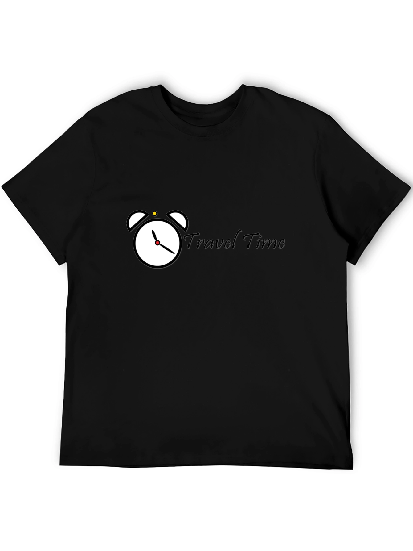 Travel Time Graphic T-Shirt - Stylish Black Tee