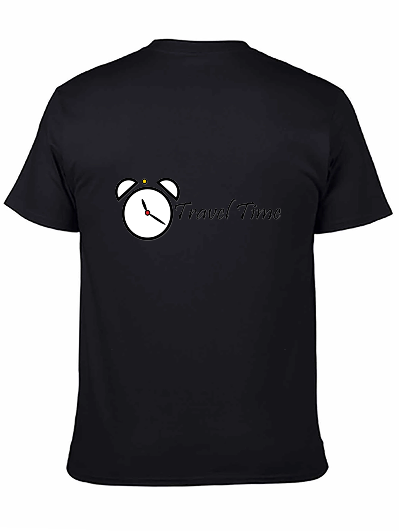 Travel Time Graphic T-Shirt - Stylish Black Tee